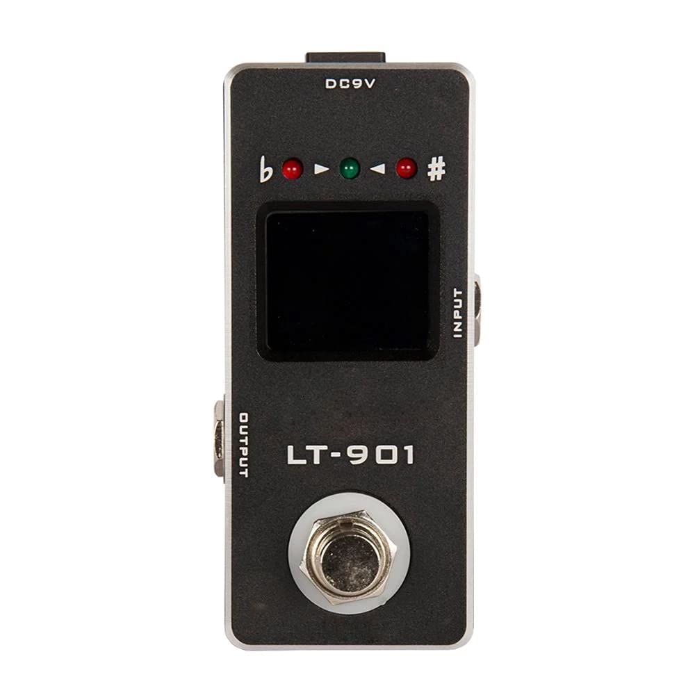 JJSPP LT-901 Mini Chromatic Guitar Tuner Pedal - True Bypass LCD Display Digital Tuner for Electric & Acoustic Guitars - Perfect for Live Performances, Studio Recording & Practice Sessions
