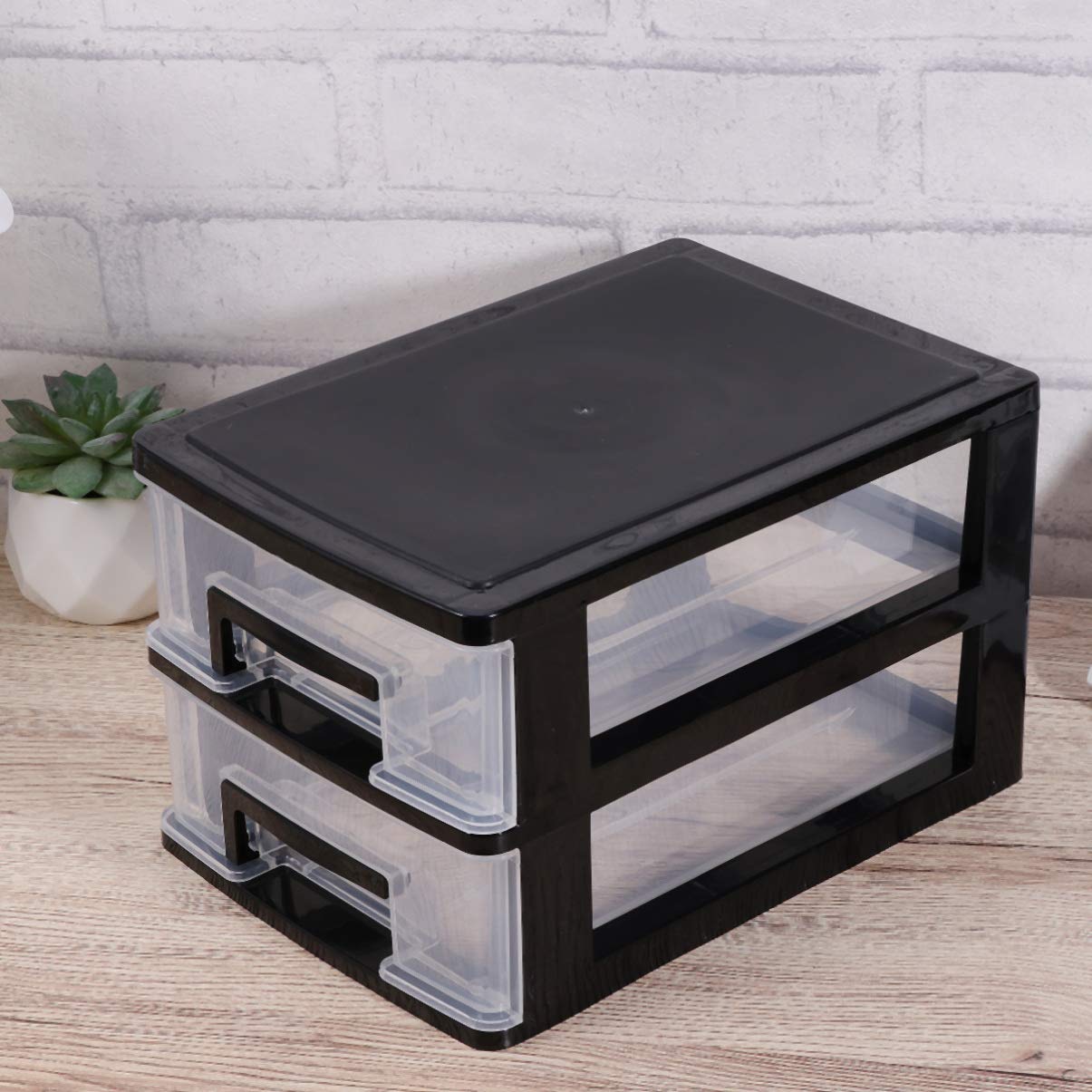 DOITOOL 2-Tier Plastic Drawer Closet Organizer - Home Office Storage Solution for Makeup, Jewelry & Cosmetics | Perfect for Bathroom, Dorm, Desk, Countertop & Office Organization