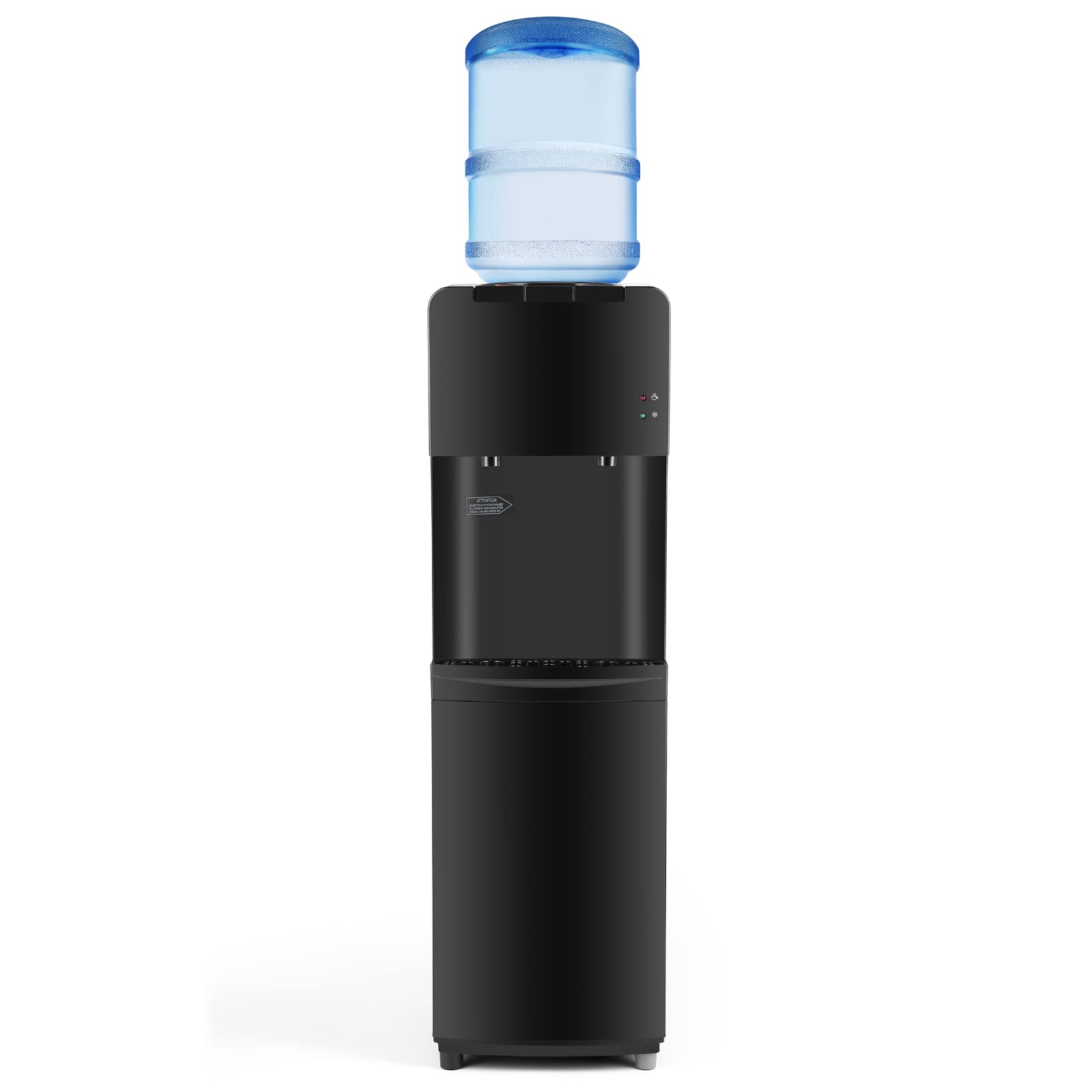 5 Gallon Top Load Water Cooler Dispenser - Hot & Cold Water Dispenser with Child Safety Lock, Energy Saving Freestanding Design for Home, Office, Kitchen or Dorm Room - Black (Ideal for Hydration, Parties & Workplace)