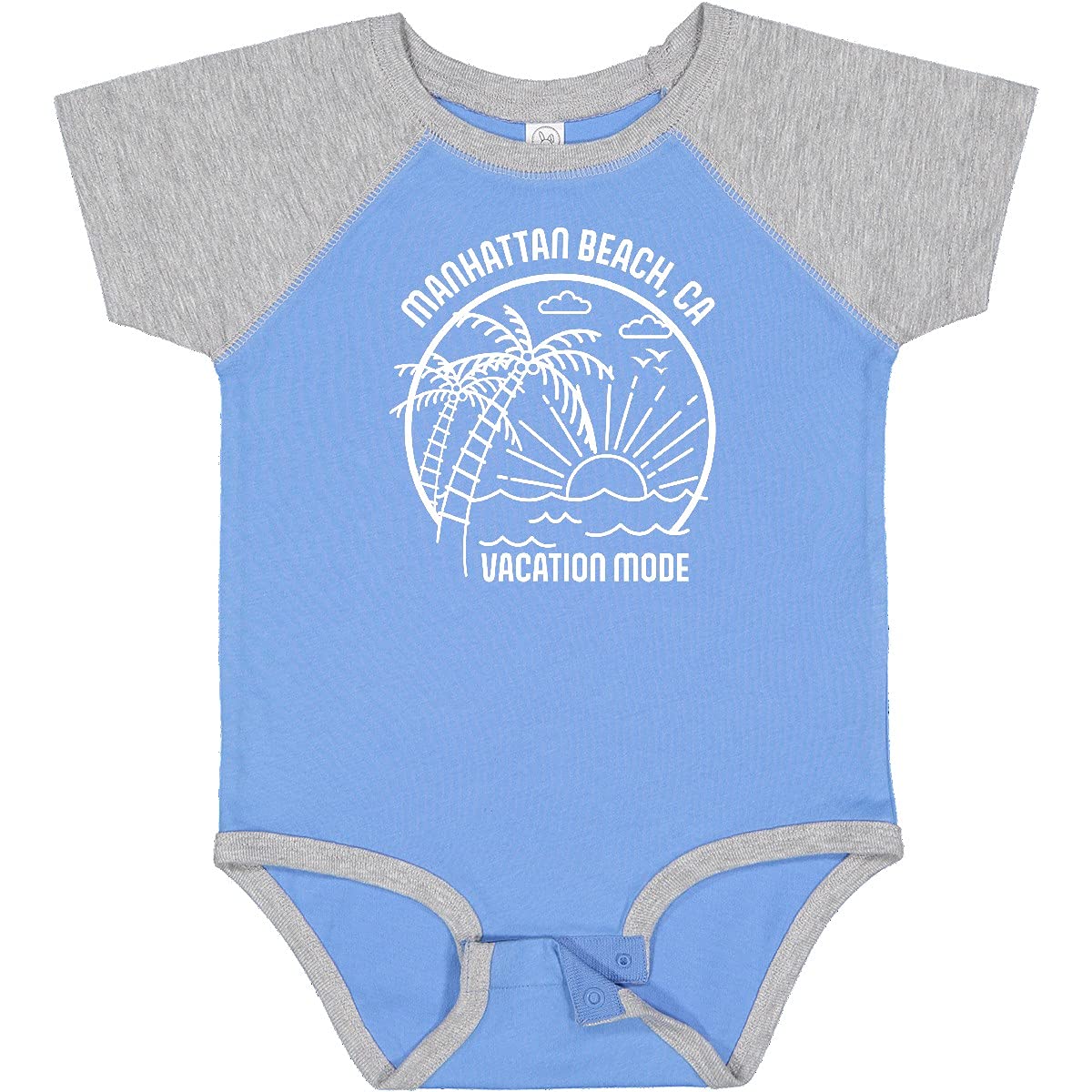 Inktastic Summer Vacation Mode Manhattan Beach California Baby Bodysuit - Cute Outfit for Beach Trips & Family Vacations