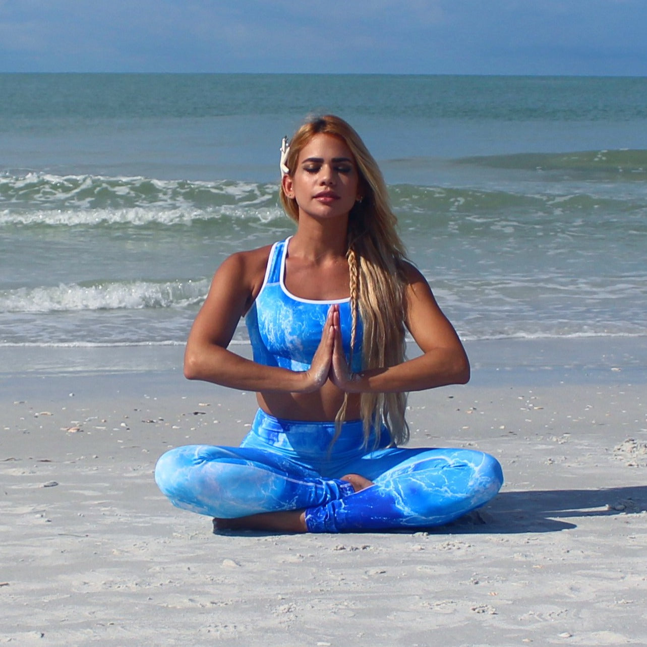 Deep Blue Ocean Mermaid Print High Waist Yoga Leggings for Women - Comfortable Workout Pants for Yoga, Gym & Lounge Wear