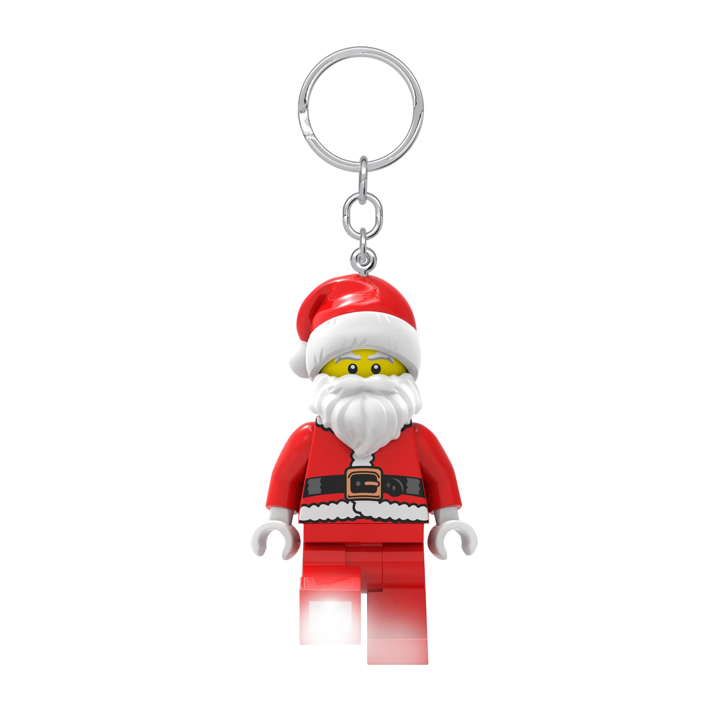 LEGO Minifigures Keychain - 3 Inch Tall Santa Claus Figure with Light (KE189H) - Perfect for Christmas Gifts, Party Favors & Keychain Decorations