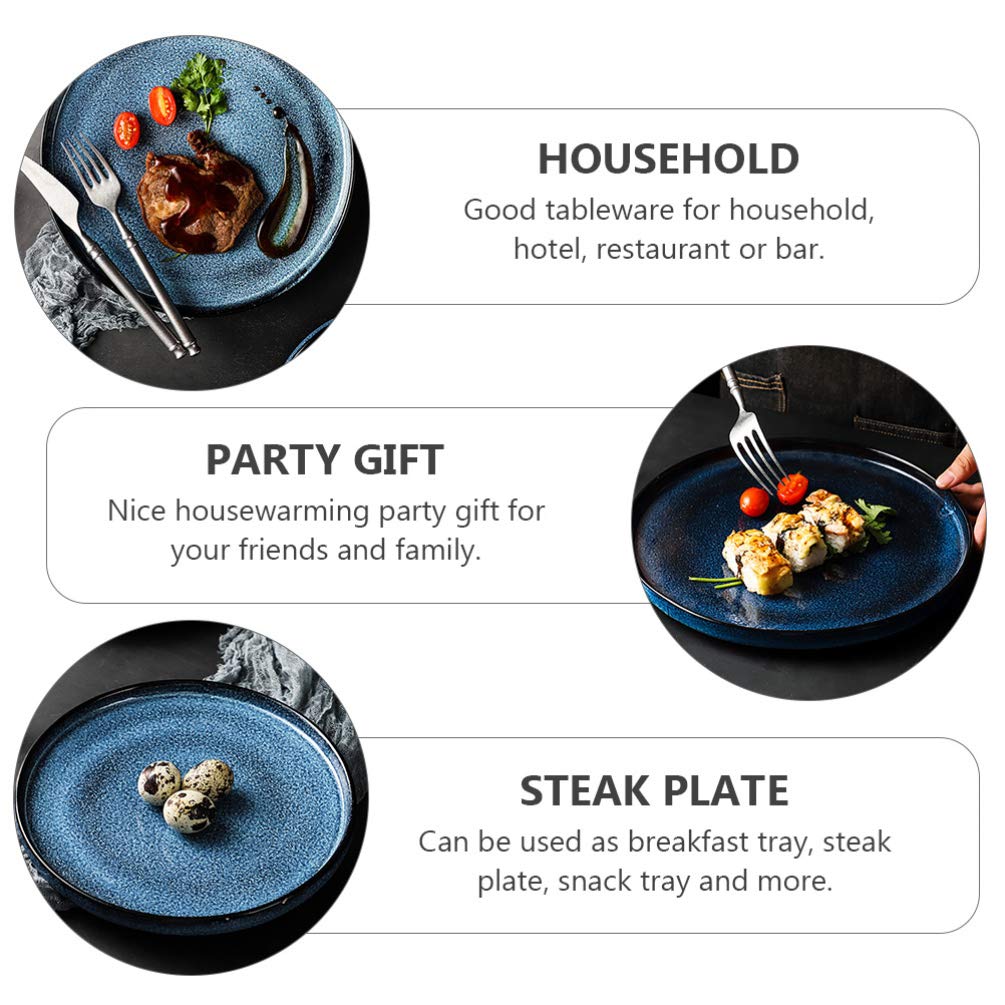 Ceramic Steak Plate - Western Food Dish for Pasta & Snacks - Durable Tableware for Dining