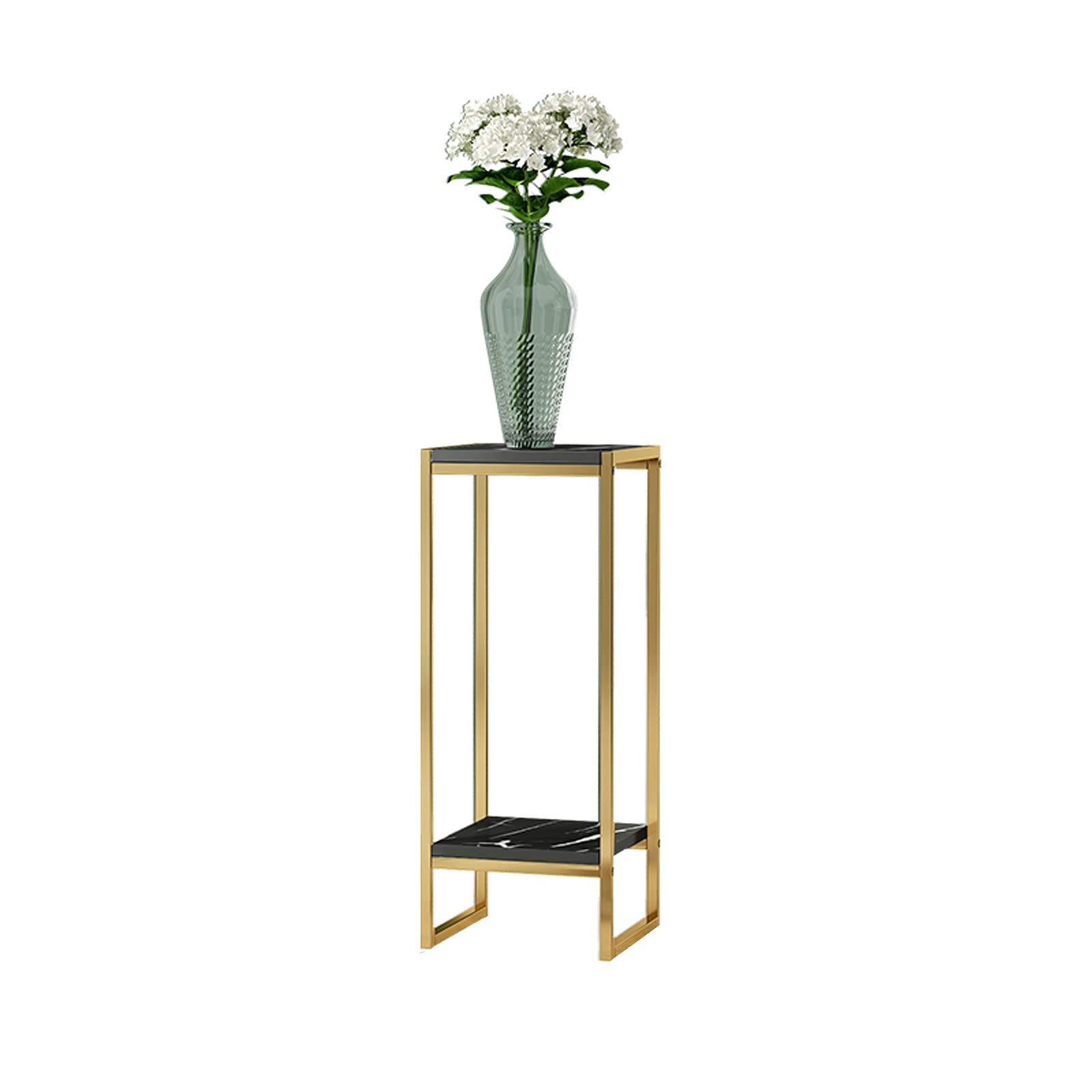 2-Tier Indoor Plant Stand - Large Steel Countertop Flower Pot Holder Shelf for Garden, Balcony, Patio & Living Room - 4 Colors (30x30x100/80/60 cm) - Perfect for Displaying Plants in Small Spaces & Home Decor