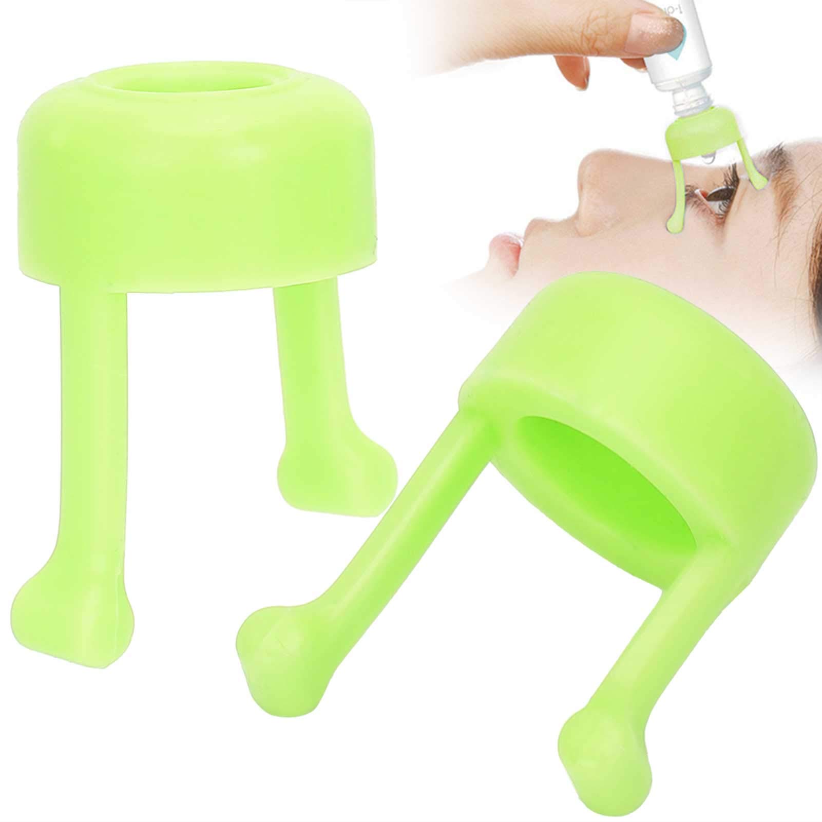 Portable Eye Drop Bottles with Holder - 2 Pack Green Travel-Sized Eye Drop Containers for Dry Eyes & Contact Lens Care - Perfect for Travel, Office & Home Use