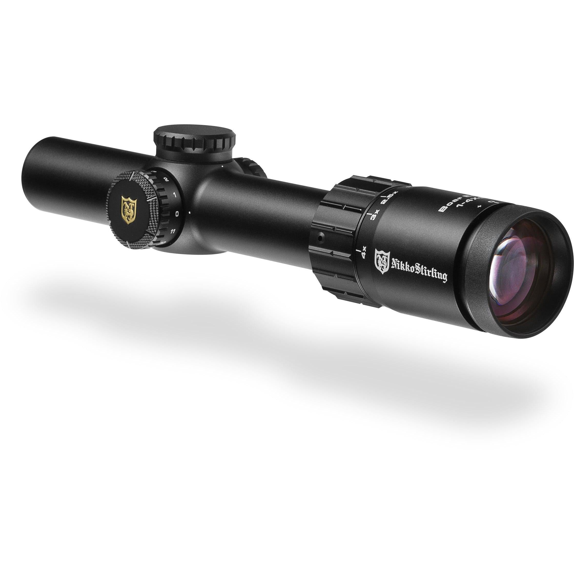 Nikko Stirling Boar Eater 1-4x24 Rifle Scope - Illuminated Hunting Optics for Wild Boar & Big Game - Perfect for Low Light & Dense Brush Hunting