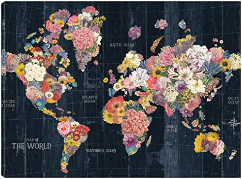 Botanical Floral Map Words