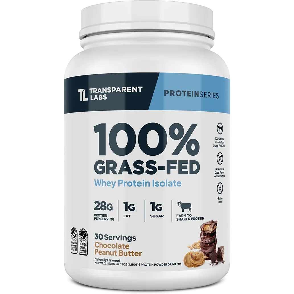 Transparent Labs 100% Grass Fed Whey Protein Isolate Powder - Premium Low Carb Protein Supplement for Muscle Recovery & Weight Loss - Ideal for Post-Workout, Smoothies & Baking