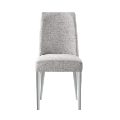Fabric Upholstered Urban Style Dining Chairs - Solid Wood Legs Padded Kitchen Side Chair, Classic Accent Chair for Living Room, Bedroom & Dining Room (Single Pack, Gray) - Perfect for Small Spaces & Modern Home Decor