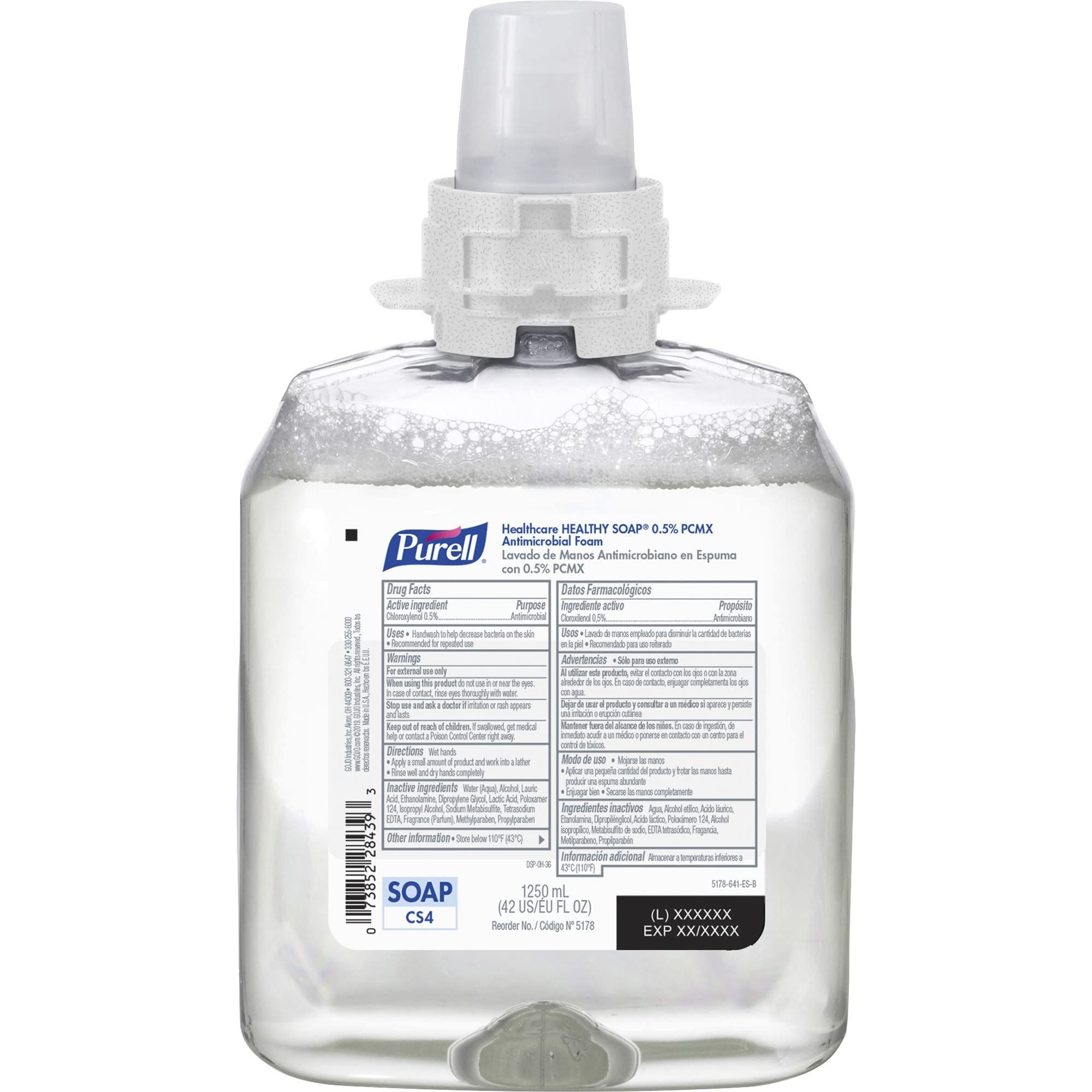 Purell Healthcare Healthy Soap Foam Refills, Floral Scent, 1250 mL (Pack of 4) - Antibacterial Hand Soap for Hospitals, Clinics & Home Use