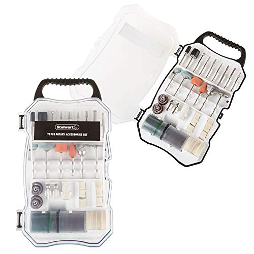 Stalwart 75-PT1016 70-Piece Rotary Tool Accessory Kit for Drilling, Grinding, Polishing & Cutting - Perfect for DIY Projects, Woodworking, Metalworking & Crafts