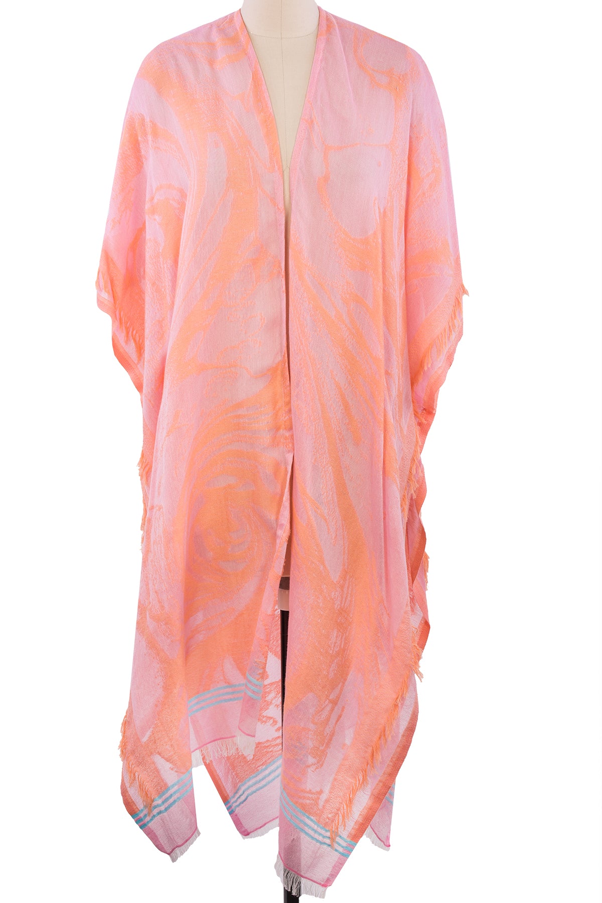 Stylish Vibrant Fringed Hem Ruana Shawl Wrap - Boho Chic Women's Fashion for Fall & Winter - Perfect for Parties, Weddings & Cozy Evenings