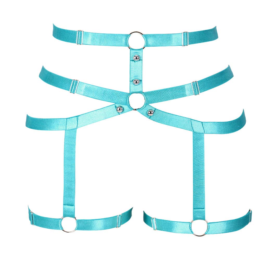 Women's Stretchy Body Harness Garter Leg Strap - Punk Gothic Waist Belt for Dance, Photography & Stockings Suspender - Perfect for Burlesque, Cosplay & Alternative Fashion Outfits