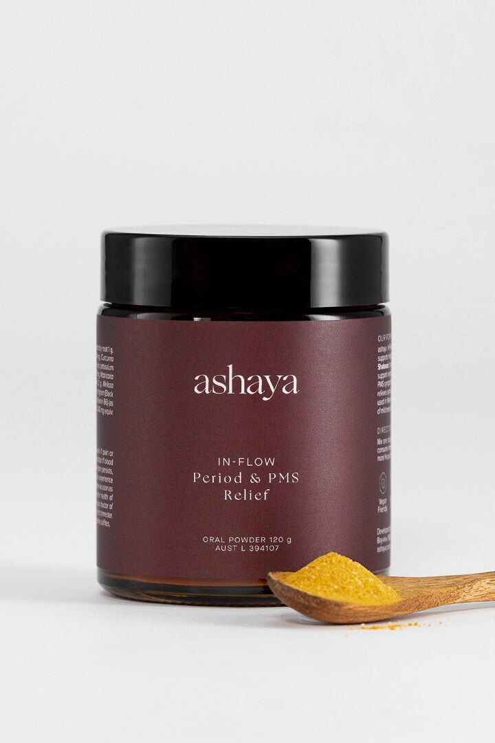 Ashaya In Flow Period & PMS Relief Supplement - Natural Hormone Balance & Menstrual Cramp Relief for Women - Perfect for Work, Travel & Active Lifestyles