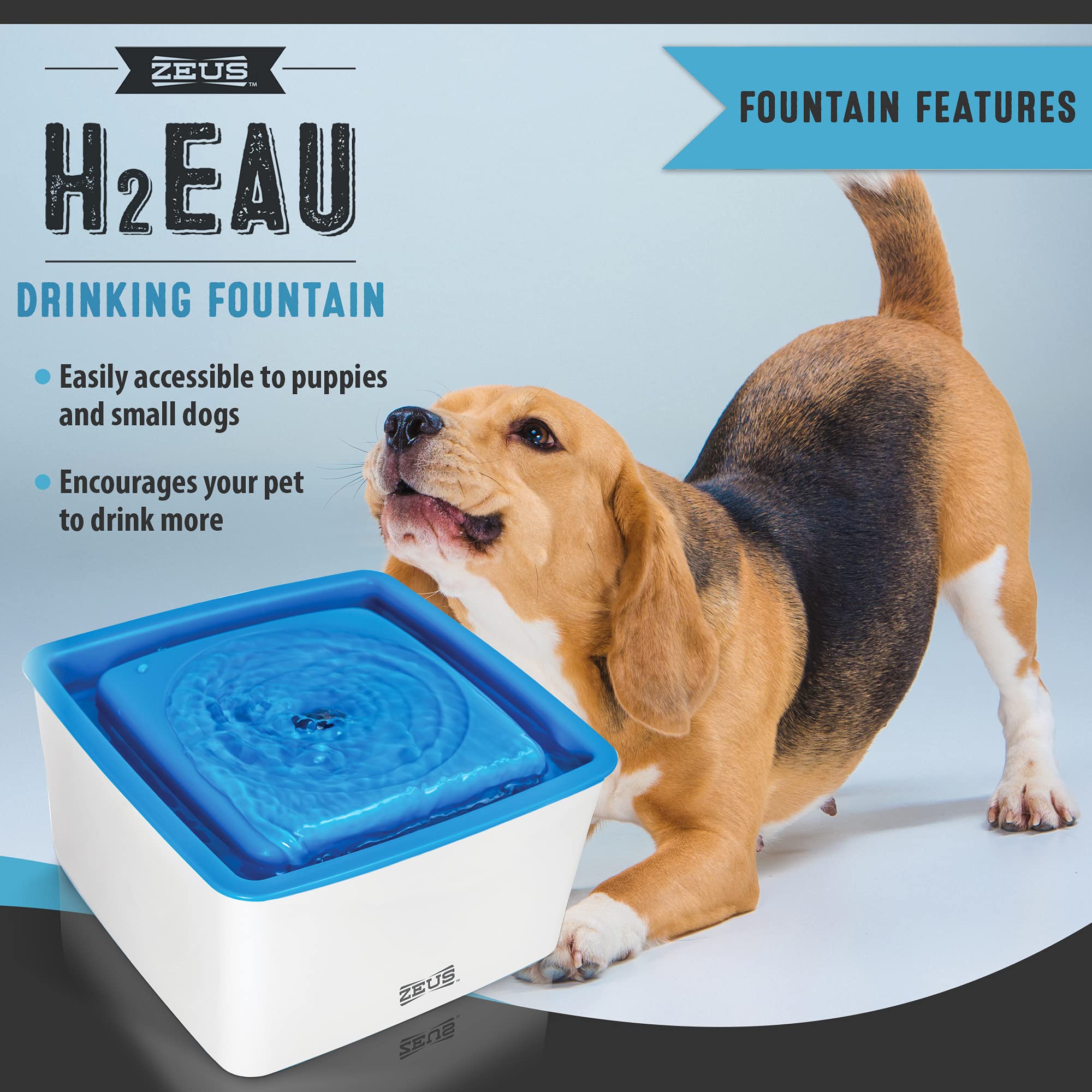 ZEUS Mini Elevated Dog Water Dispenser - Automatic Drinking Fountain for Small Dog Breeds | Indoor Pet Hydration Station for Puppies & Toy Dogs