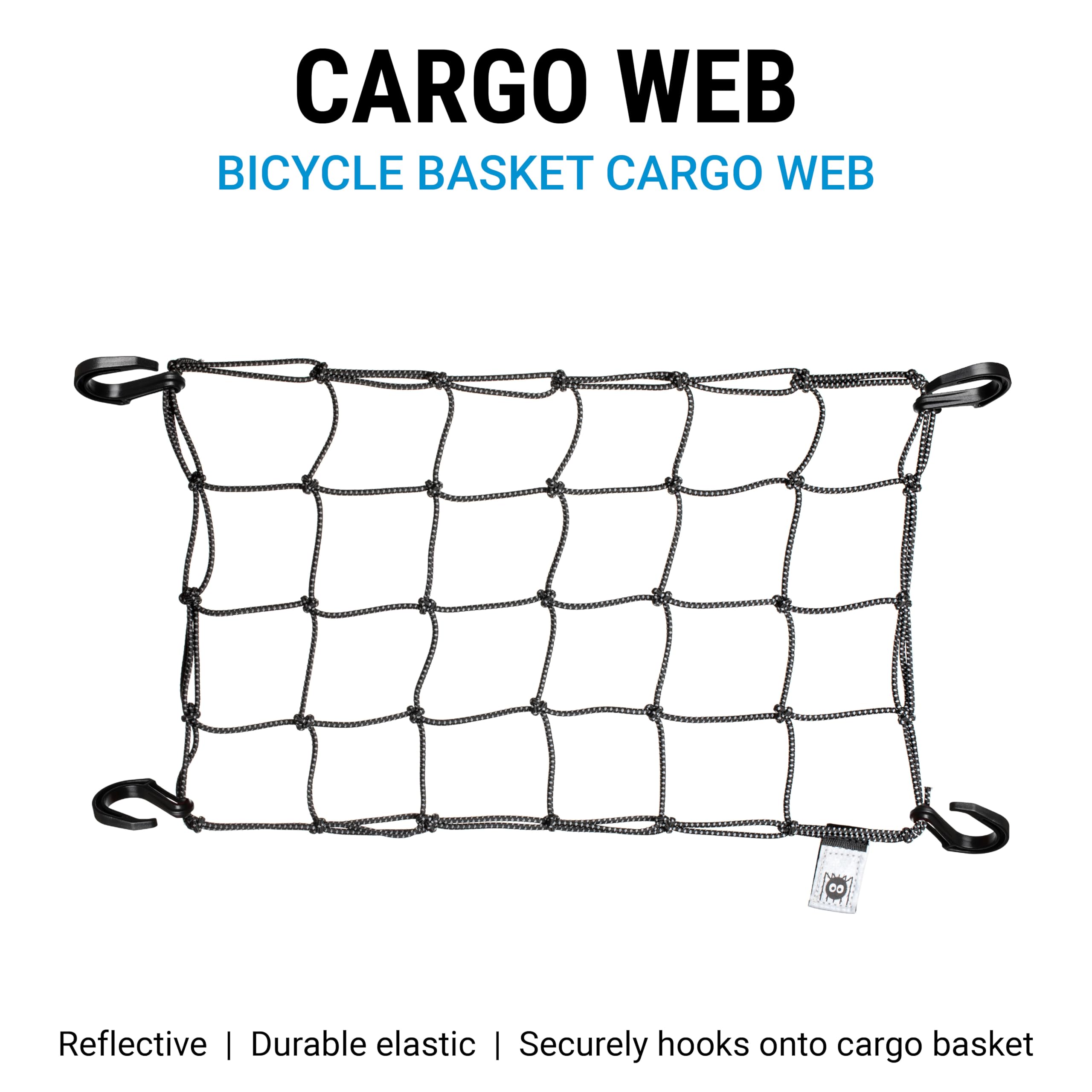 Portland Design Works Cargo Web - Reflective Expandable Bungee Net with Hooks for Bike Storage | Secure Bicycle Accessories | Perfect for Commuting, Groceries & Outdoor Adventures