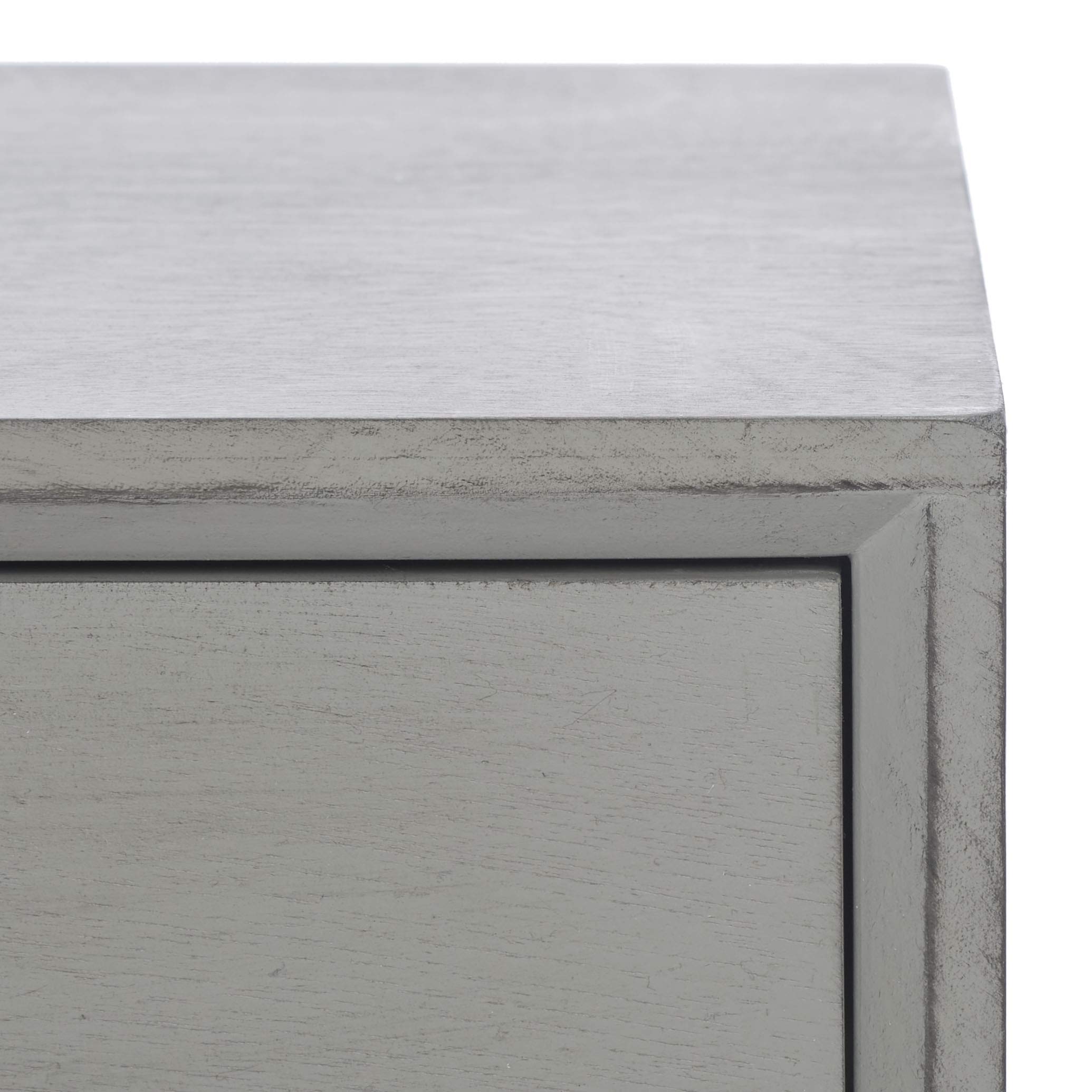 SAFAVIEH Home Collection Mozart Mid-Century Distressed Grey 2-Drawer Rectangle Coffee Table - Vintage Style Living Room Furniture for Small Spaces & Modern Apartments