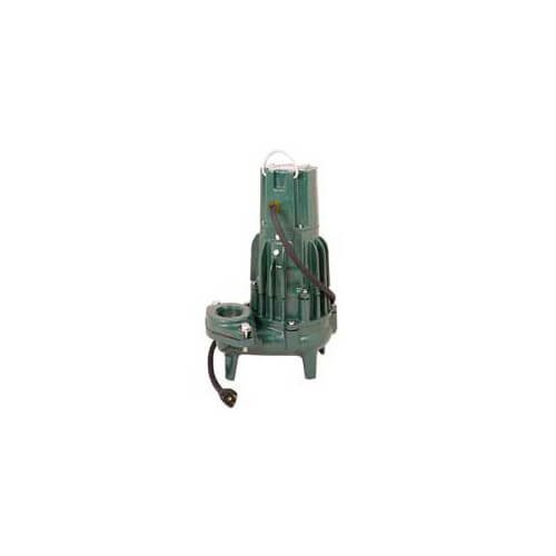 Zoeller Model E294 High Head Waste-Mate Non-Automatic Cast Iron Sewage Pump - 230V 1.5HP Single Seal for Basement, Sump Pit, and Wastewater Removal