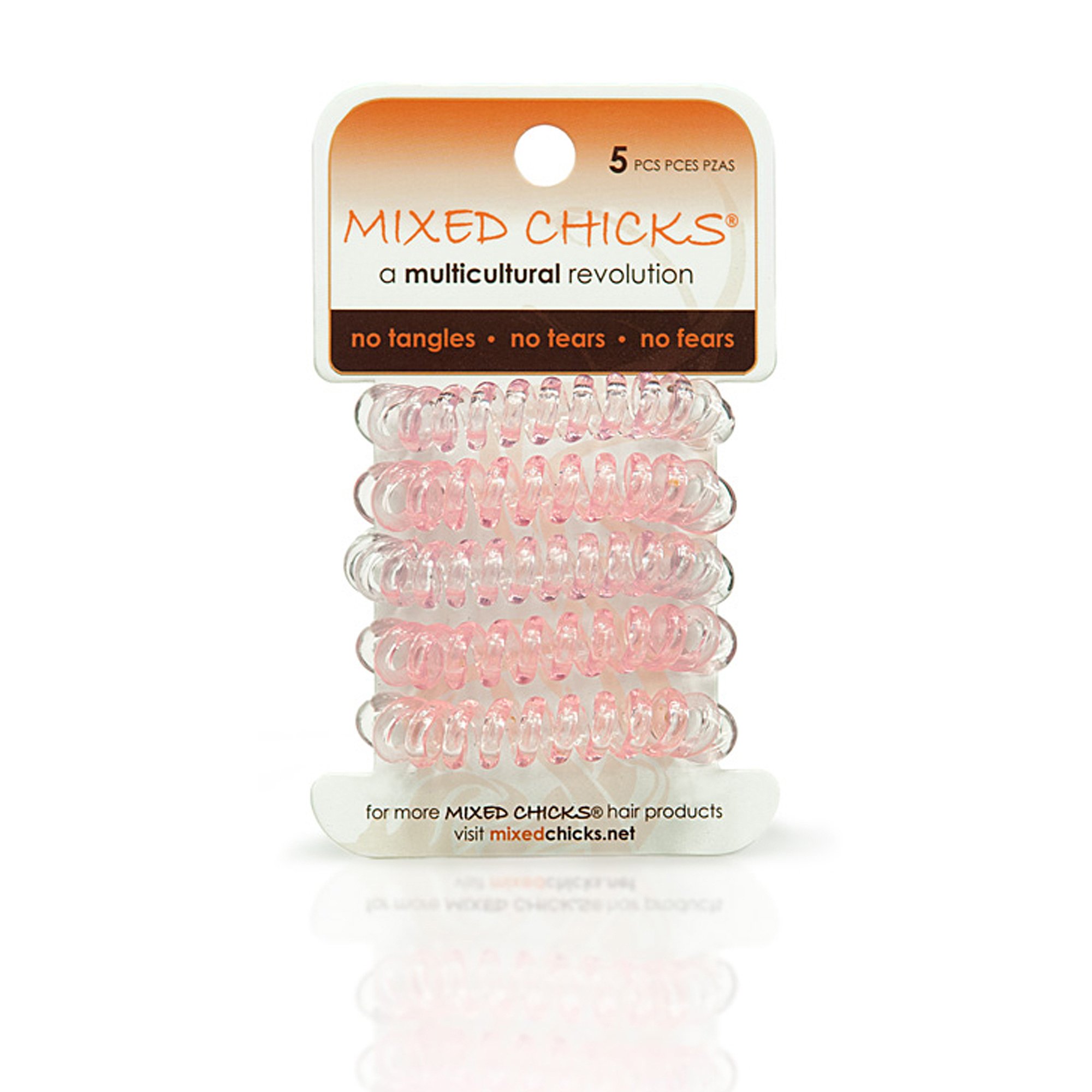 Mixed Chicks Spring Bands for Curly Hair - Soft Pink Hair Ties for Women & Girls - Perfect for Workouts, School & Everyday Styling