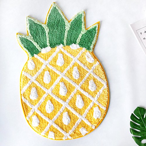 YOUSA Pineapple Shaped Area Rug - Non-Slip Door Mat for Living Room, Bedroom, Entryway - 39.3''x23.2'' - Tropical Home Decor - Perfect for Beach House, Kids Room & Summer Themed Spaces