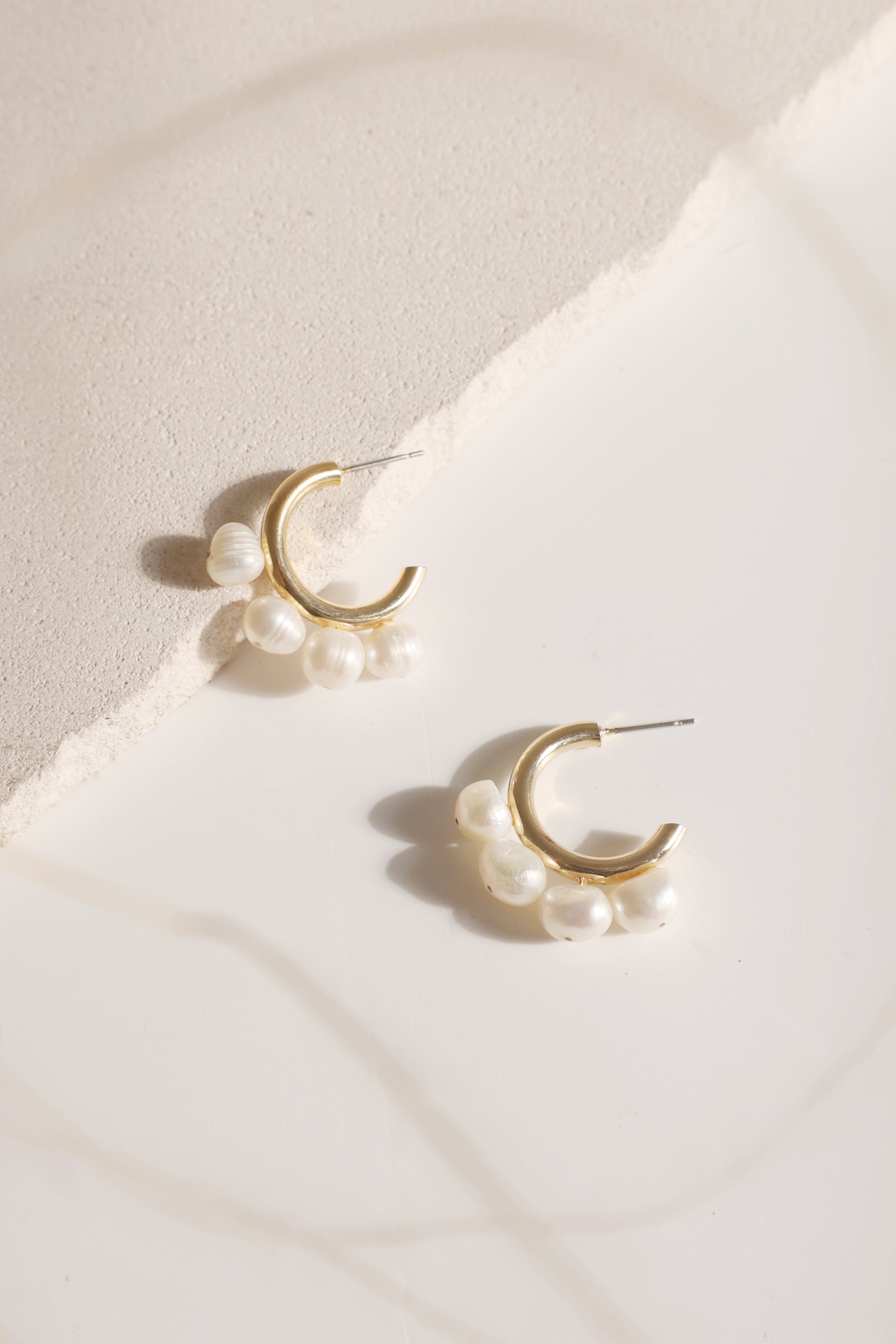 Alice Pearl Hoop Earrings - 14K Gold Plated Elegant Dangle Earrings for Women | Perfect for Weddings, Parties & Everyday Wear