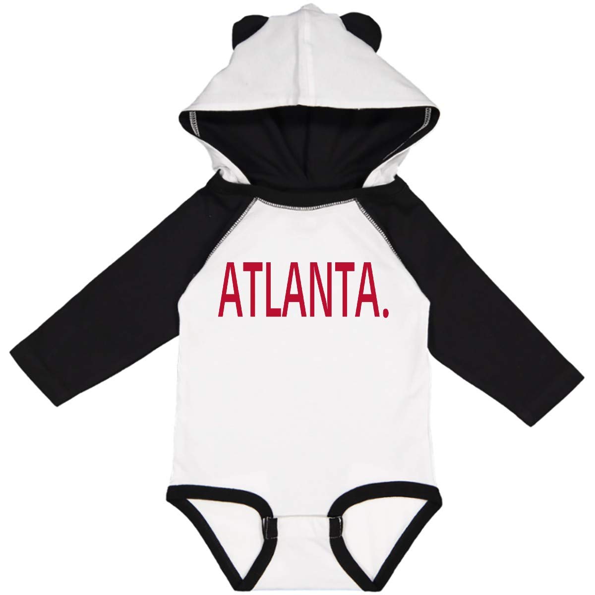 Inktastic Atlanta in Red Text Long Sleeve Creeper - Soft & Comfortable Baby Bodysuit for Boys & Girls - Perfect for Family Outings, Photo Shoots & Everyday Wear