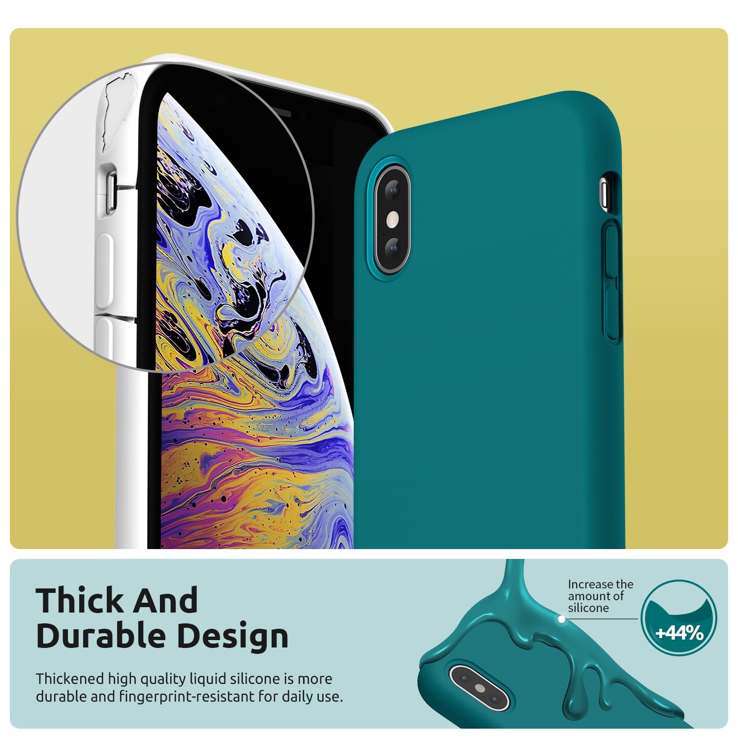 Premium Liquid Silicone Phone Case for iPhone X/XS 5.8
