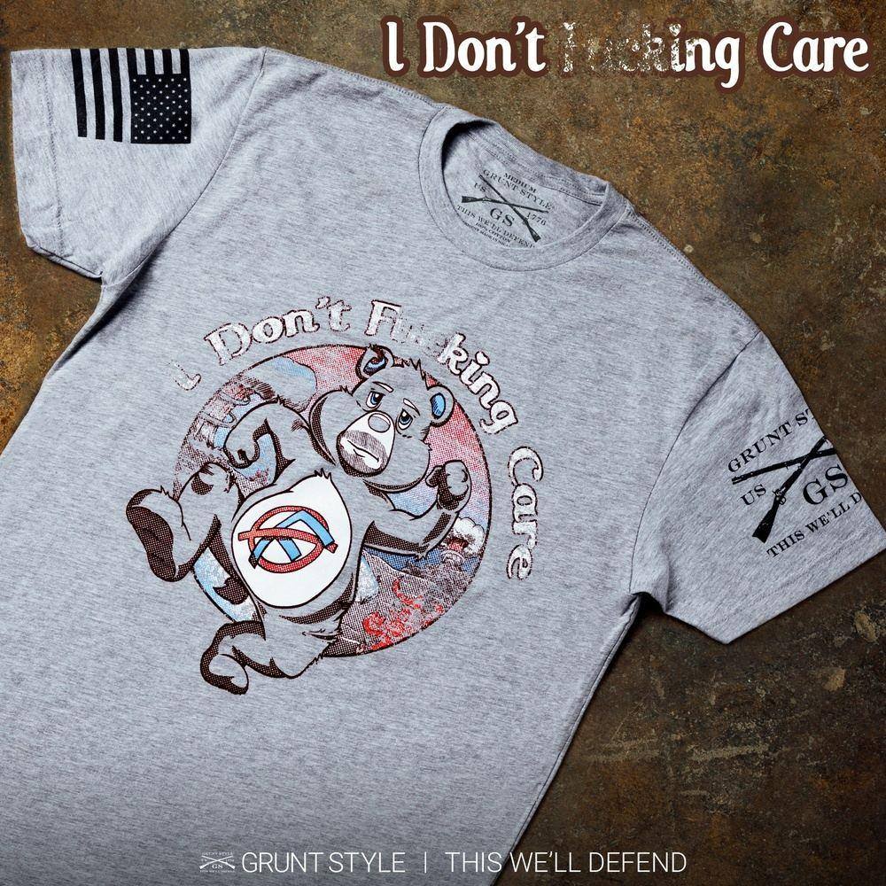 I Don't F*cking Care T-Shirt - Heather Grey Unisex Cotton Tee for Casual Wear, Street Style & Bold Statement Outfits