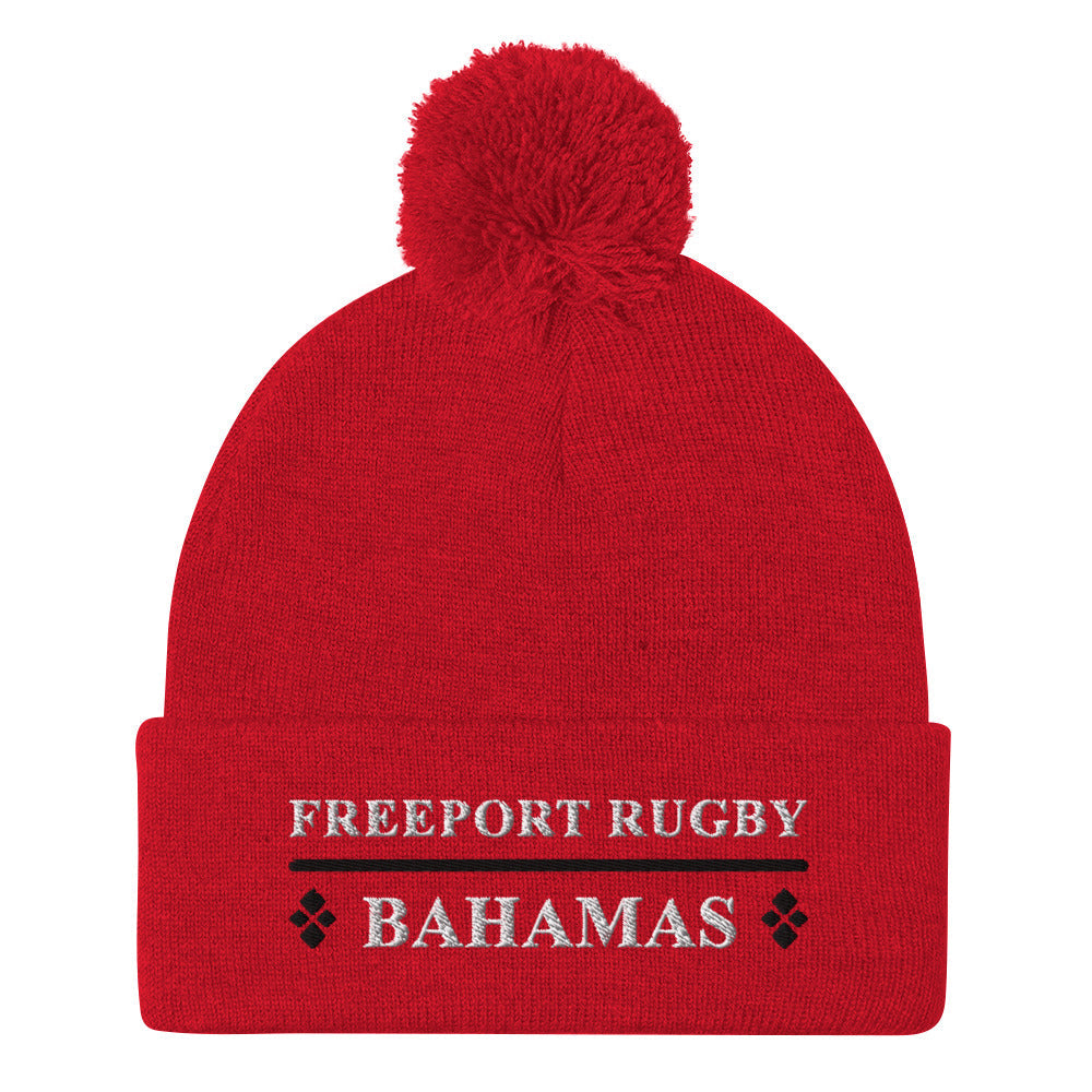 Freeport RFC Pom Beanie - Winter Knit Hat with Faux Fur Pom for Men & Women - Cozy Cold Weather Accessory for Outdoor Activities, Skiing, Snowboarding & Casual Wear