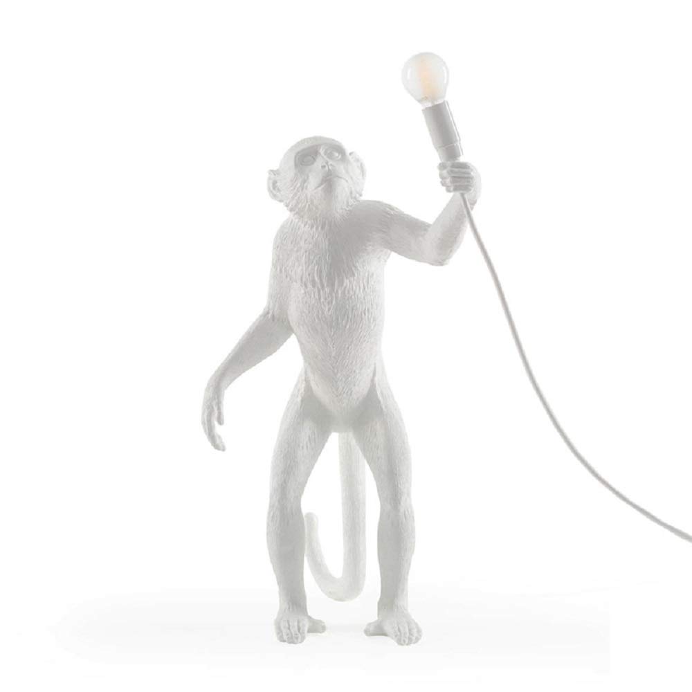 XINDAR Artistic Jungle Monkey Mini Desk Lamp - Resin Table Light for Living Room & Nightstand - White LED Light for Reading & Decor (1 Head, Model B) | Perfect for Home Office, Bedroom & Study Room