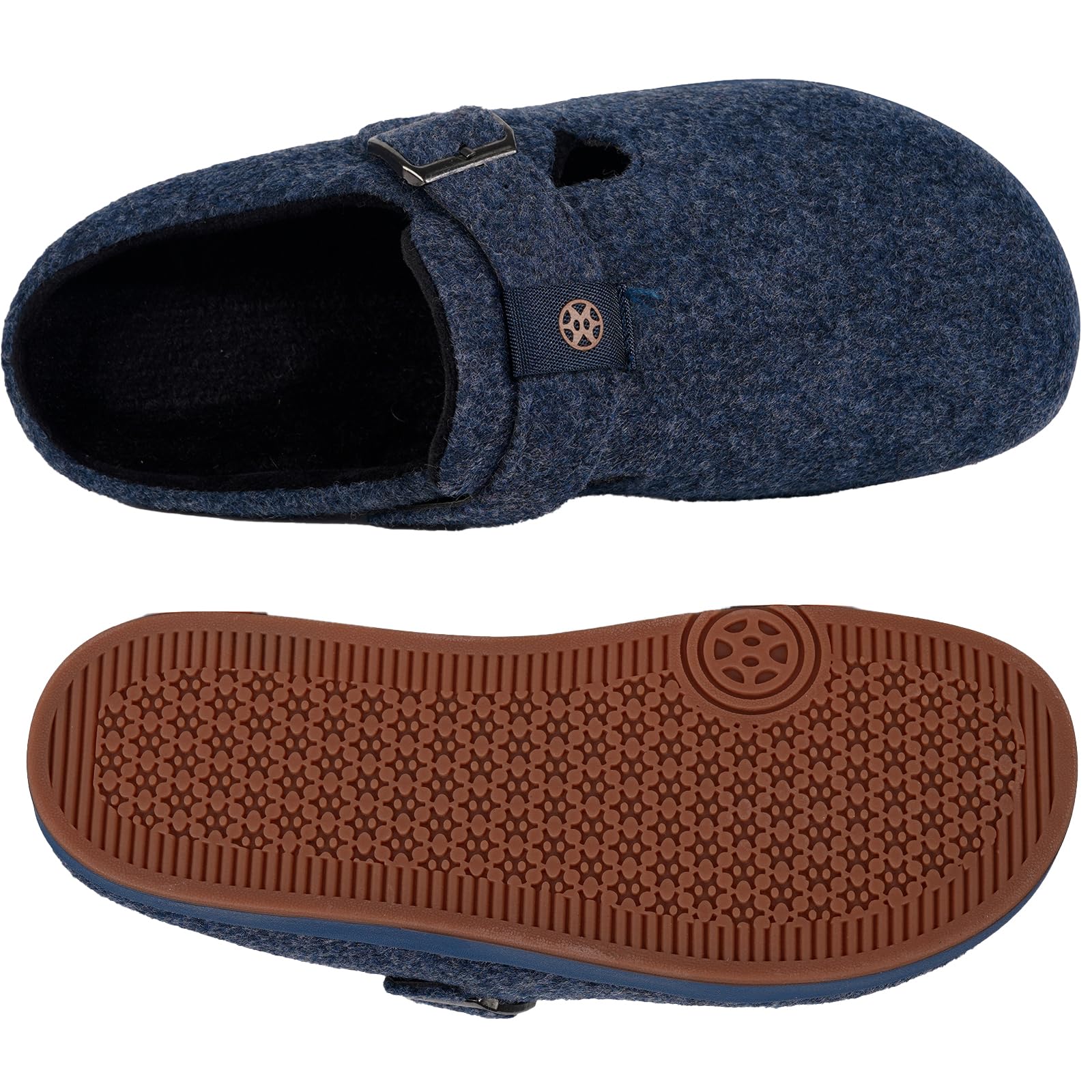 Cozy Winter Felt Slippers for Women & Men - Arch Support House Shoes with Removable Cushion Footbed - Indoor/Outdoor Wear for Home, Office & Travel Comfort