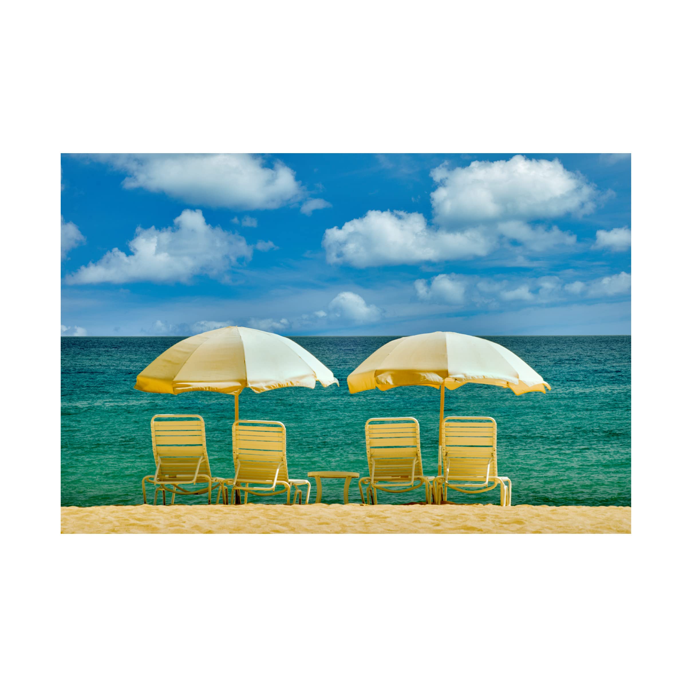 Dennis Frates 'Beach Chair 9' Canvas Wall Art Print - Coastal Decor, Ocean View Painting for Living Room, Bedroom & Beach House