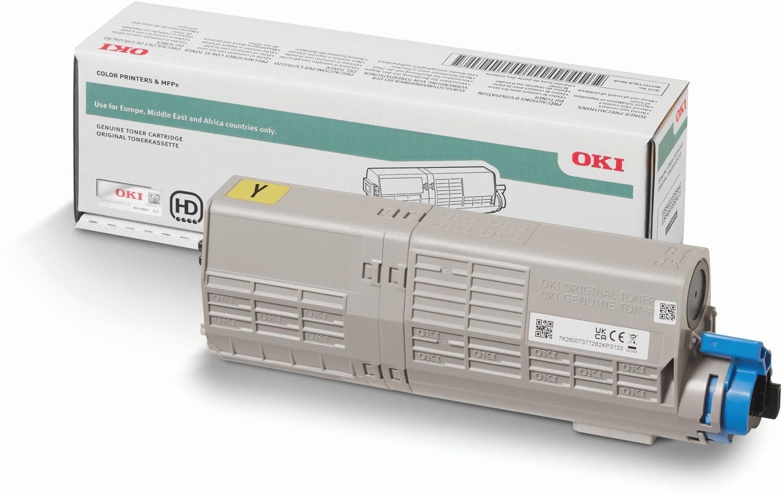 OKI 46490621 Yellow Laser Toner Cartridge - 6000 Page Yield for Oki ES5432, ES5442, ES5473 Printers | High-Quality Replacement Toner for Office & Home Printing | Perfect for Documents, Reports & Color Graphics