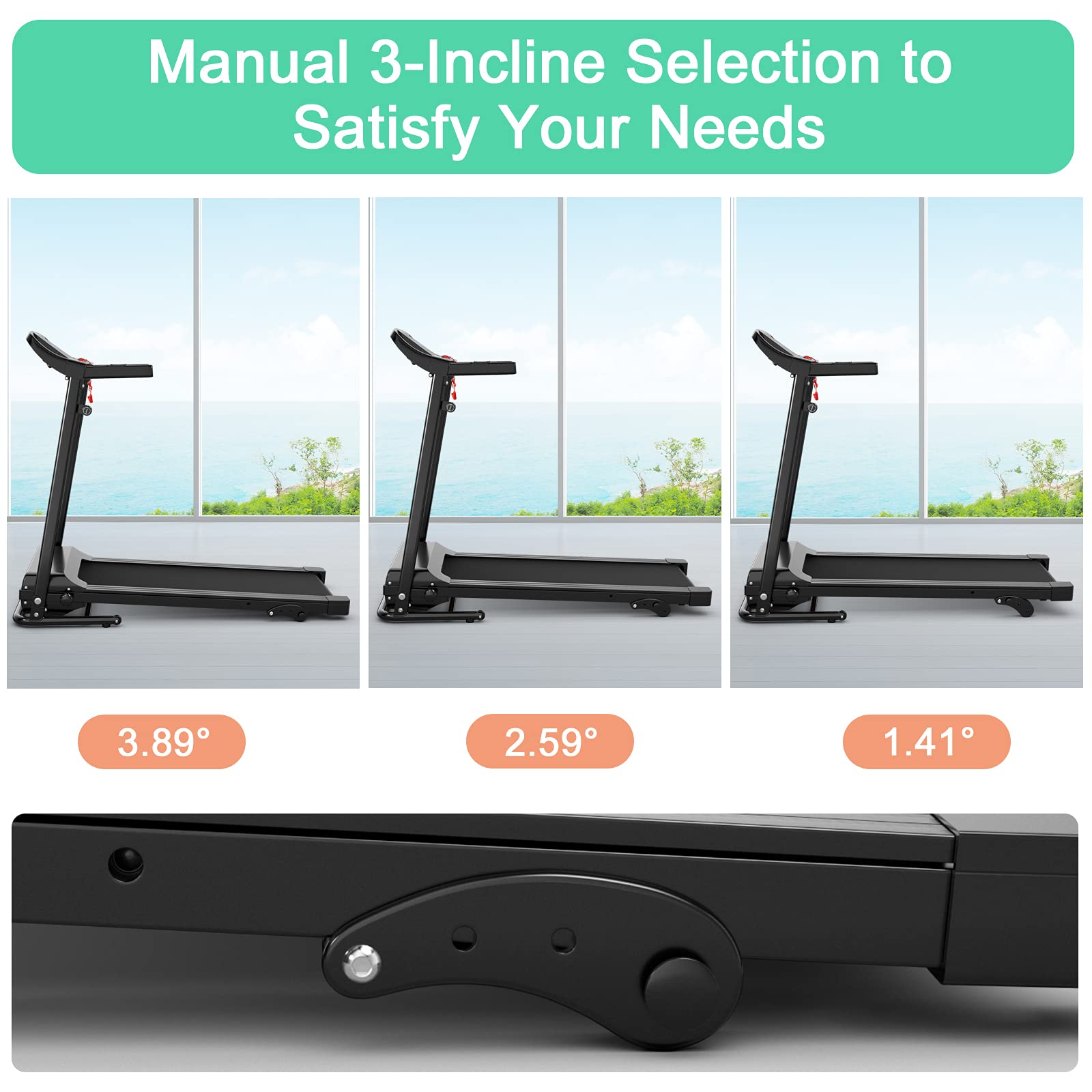 GYMAX Foldable Treadmill for Home - Manual Incline Walking & Running Machine with 12 Preset Programs, Heart Rate Monitor - Space Saving Portable Treadmill for Small Spaces, Home Office & Apartment Workouts | Perfect for Cardio, Weight Loss & Indoor Exercise