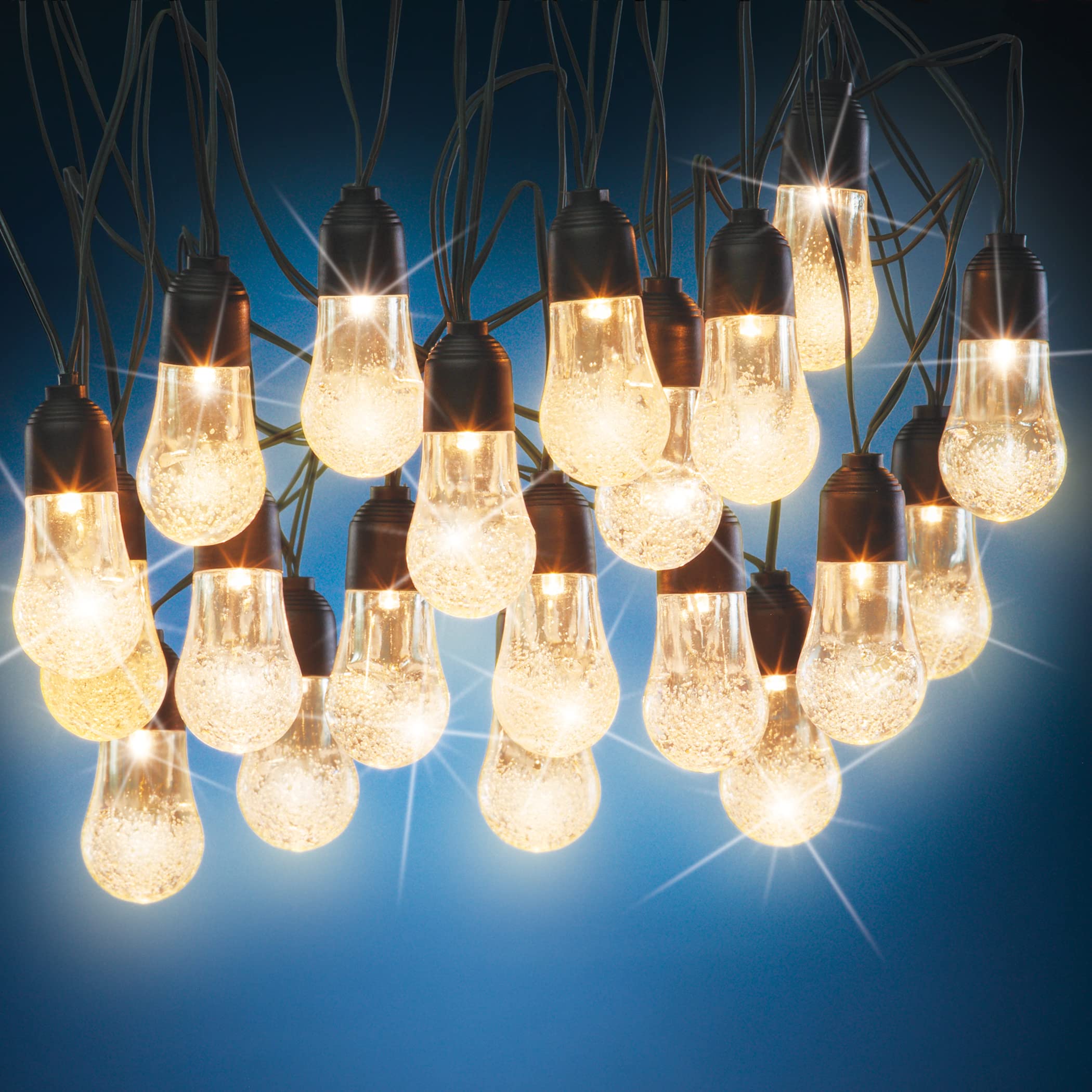 Solar Powered Bubble String Lights - Outdoor Waterproof LED Fairy Lights for Garden, Patio, Party & Wedding Decor - USB Charging & Auto On/Off at Dusk