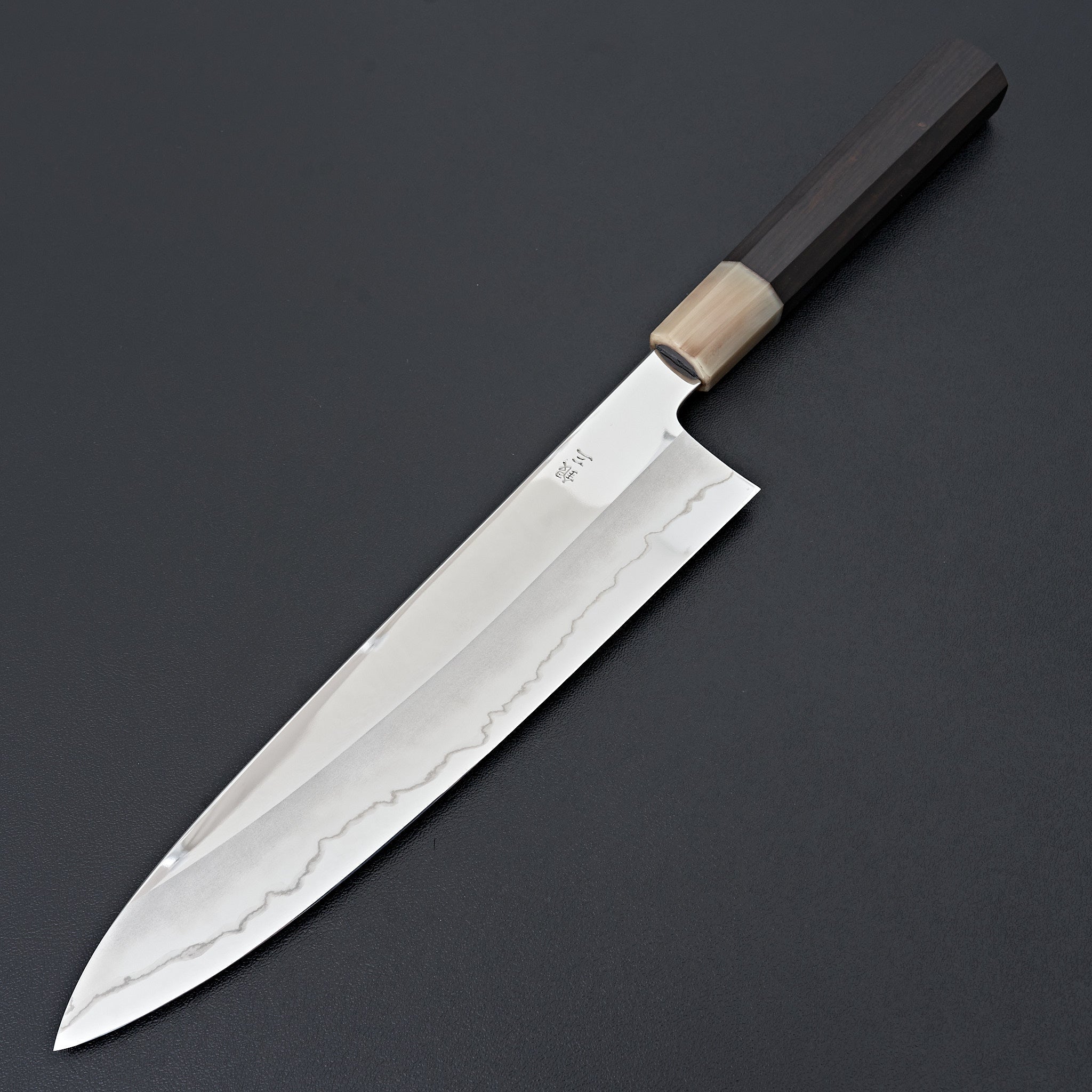 Hitohira Kikuchiyo Rou Silver #3 Mirror Polished Gyuto 240mm Japanese Chef Knife with Ebony Handle - Premium Kitchen Knife for Sushi, Meat Cutting & Professional Cooking