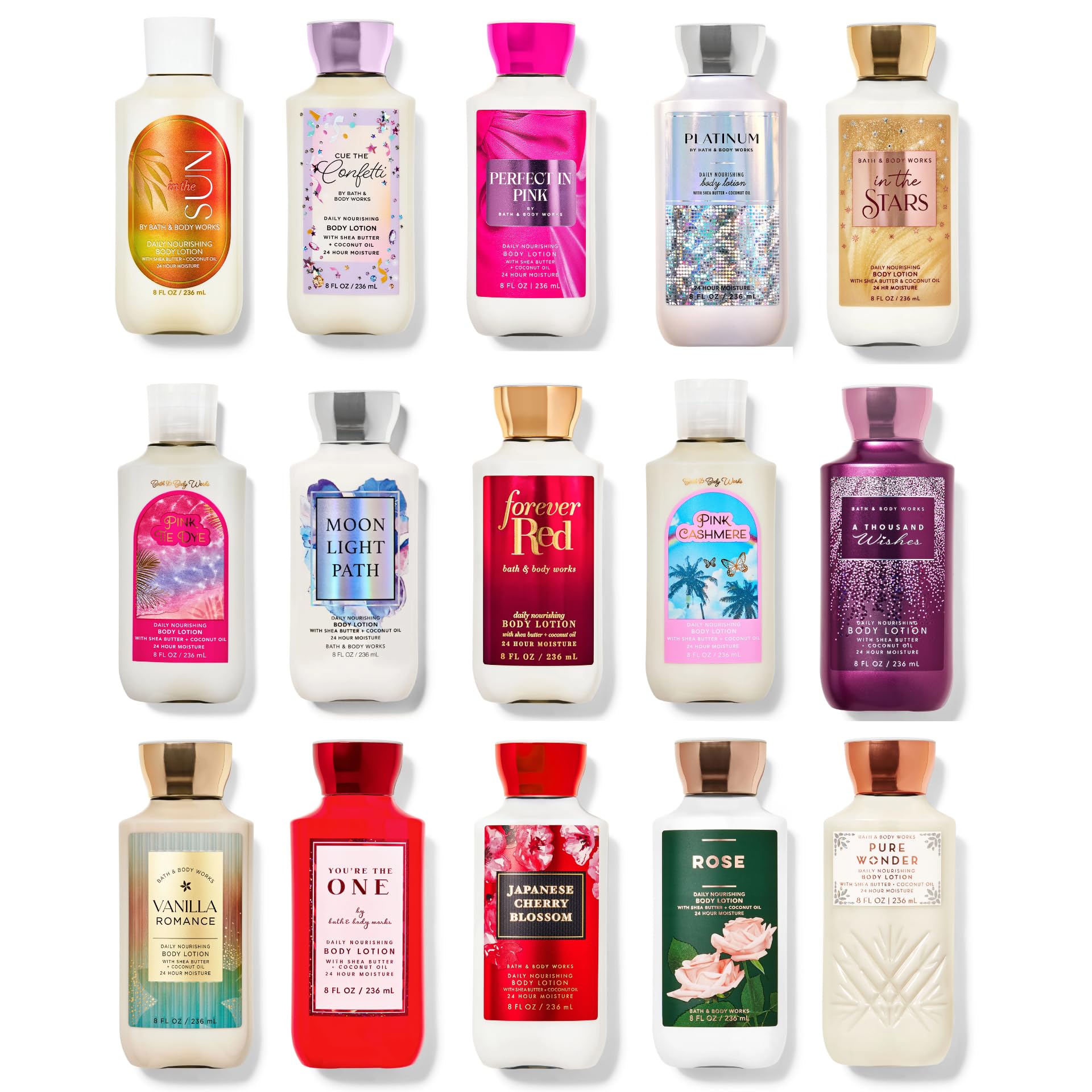 Bath & Body Works Assorted Daily Moisturizing Body Lotion - 3 Pack (8 oz Each) | Hydrating & Nourishing for Dry Skin | Perfect for Home, Office & Travel Use
