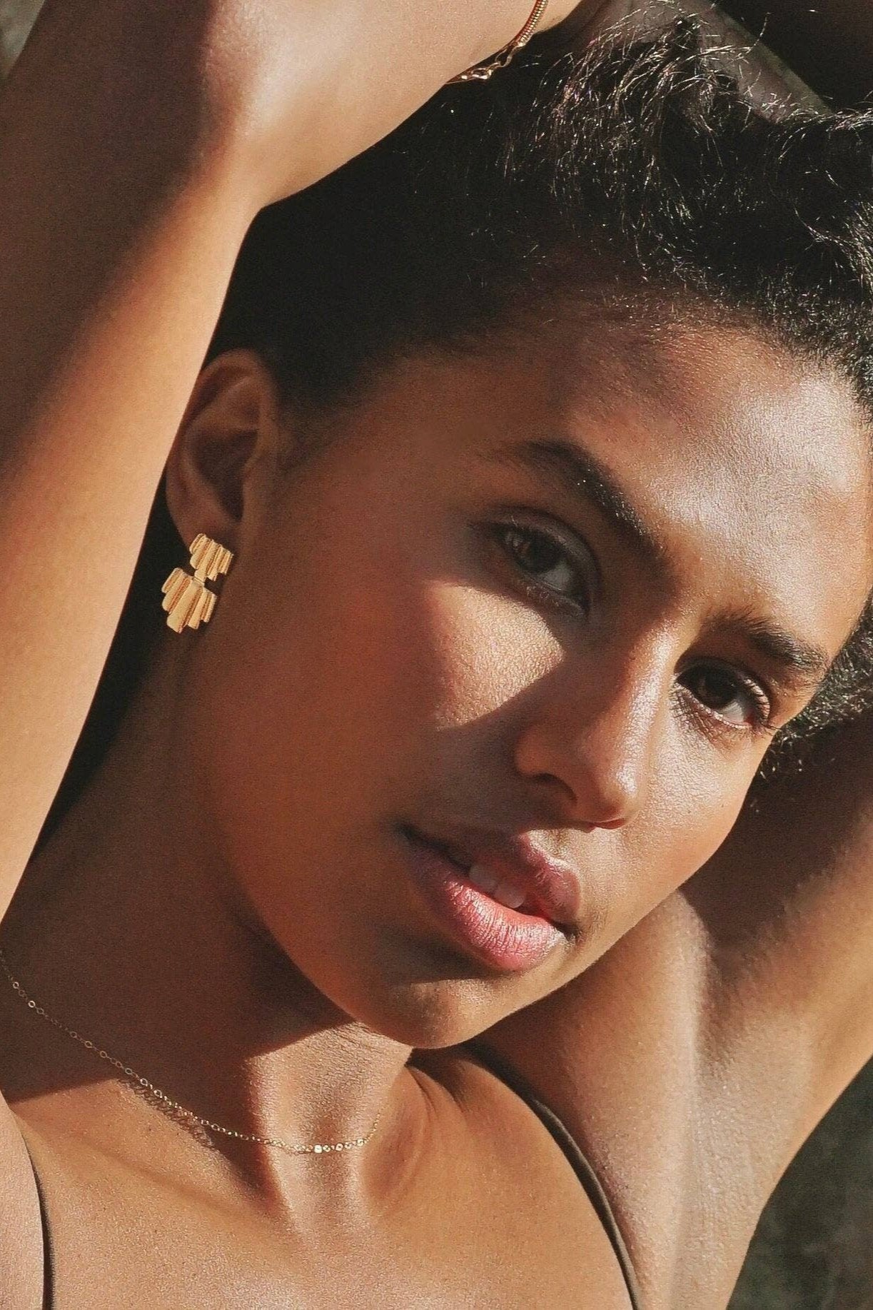 Empire Earrings | 14K Gold Vermeil Hoop Earrings for Women | Elegant Dangle Earrings for Party, Wedding & Everyday Wear