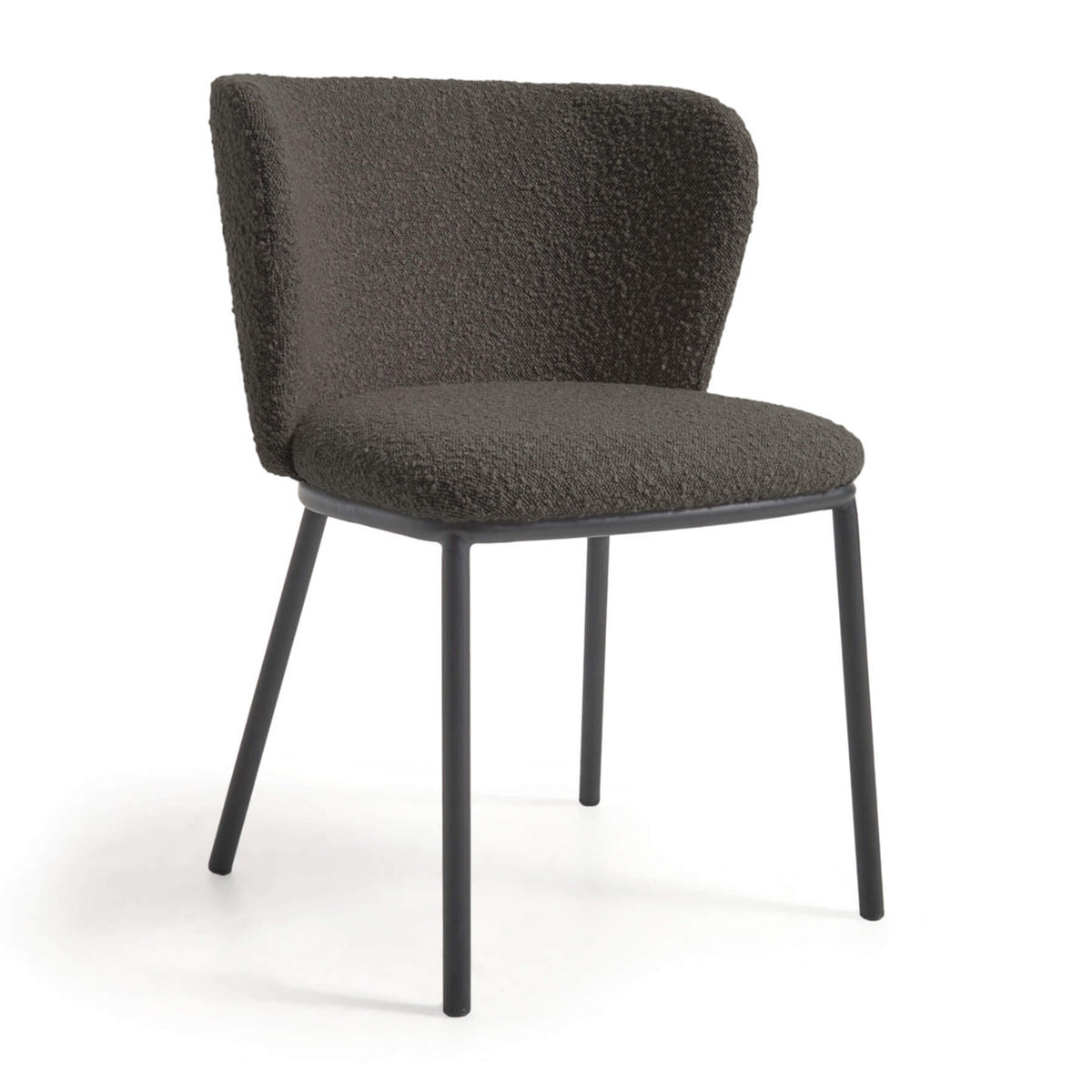 Ciselia Boucle Dining Chair - Modern Upholstered Accent Chair for Kitchen, Dining Room, and Home Decor | Soft Textured Fabric with Sturdy Wooden Legs | Perfect for Small Spaces and Entertaining Guests