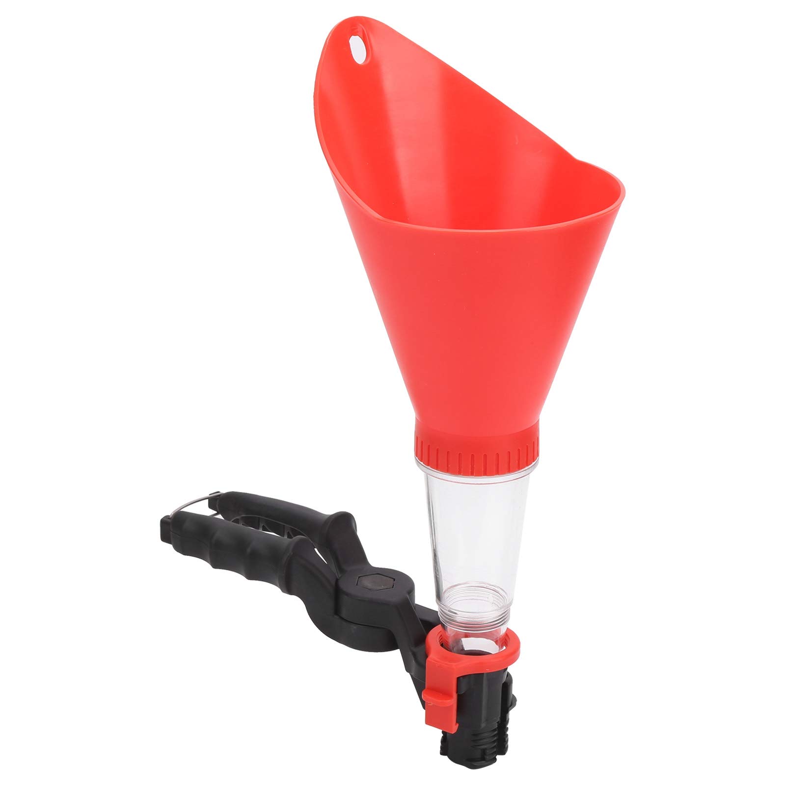 Adjustable Non-Leak Oil Funnel with Fixed Bracket - Drip-Free Pouring Spout Tool Kit, Universal Clamping Width Plastic Funnel for Car, Motorcycle & Lawn Mower Engine Oil Change - Perfect for DIY Auto Maintenance & Garage Use