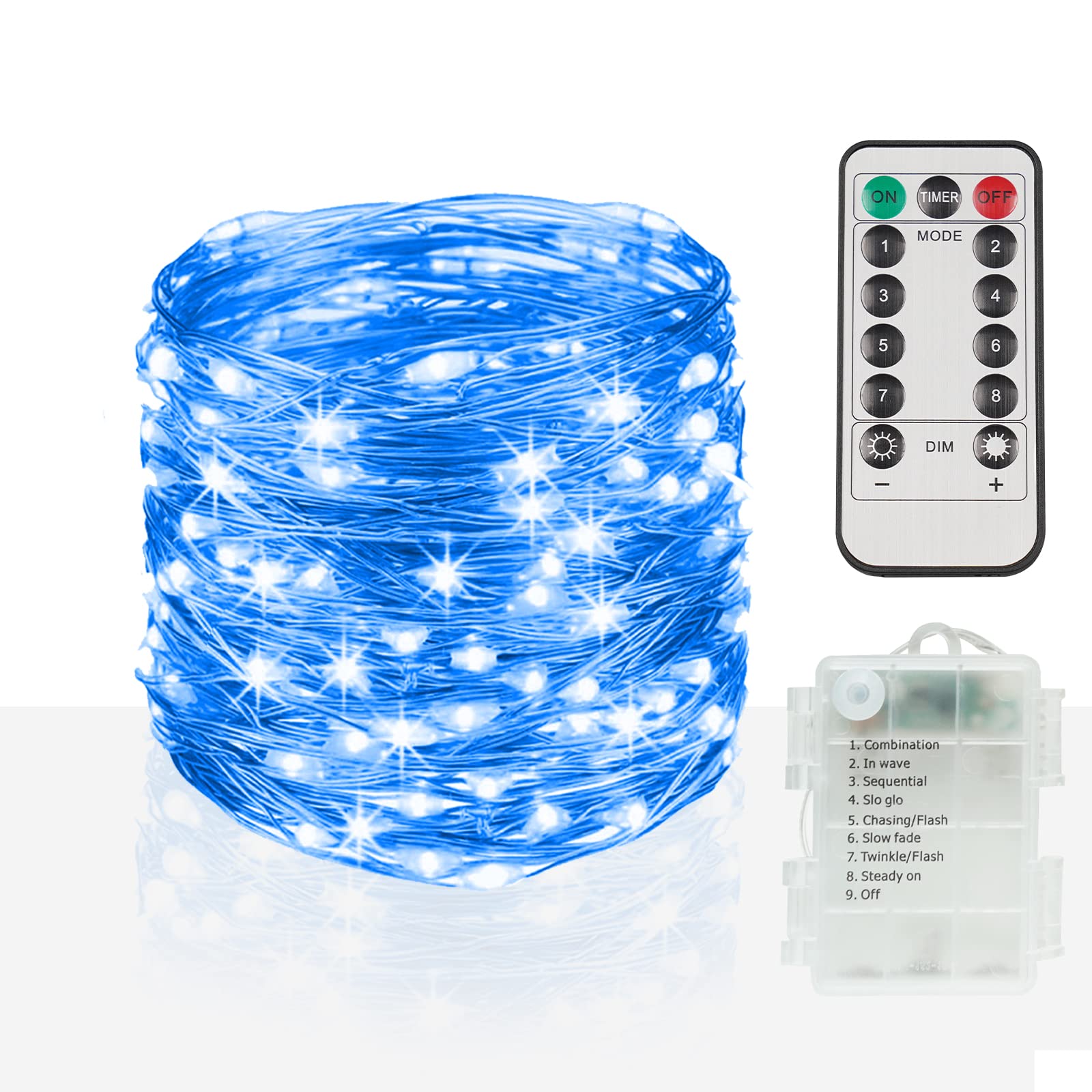 SUDDUS 33ft 100 LED Outdoor String Lights - Battery Operated Fairy Lights with Remote Control | Waterproof Twinkle Lights for Bedroom, Backyard, Wedding, Christmas Tree & Home Decor | Perfect for Mason Jars, Wall Decor & Centerpieces