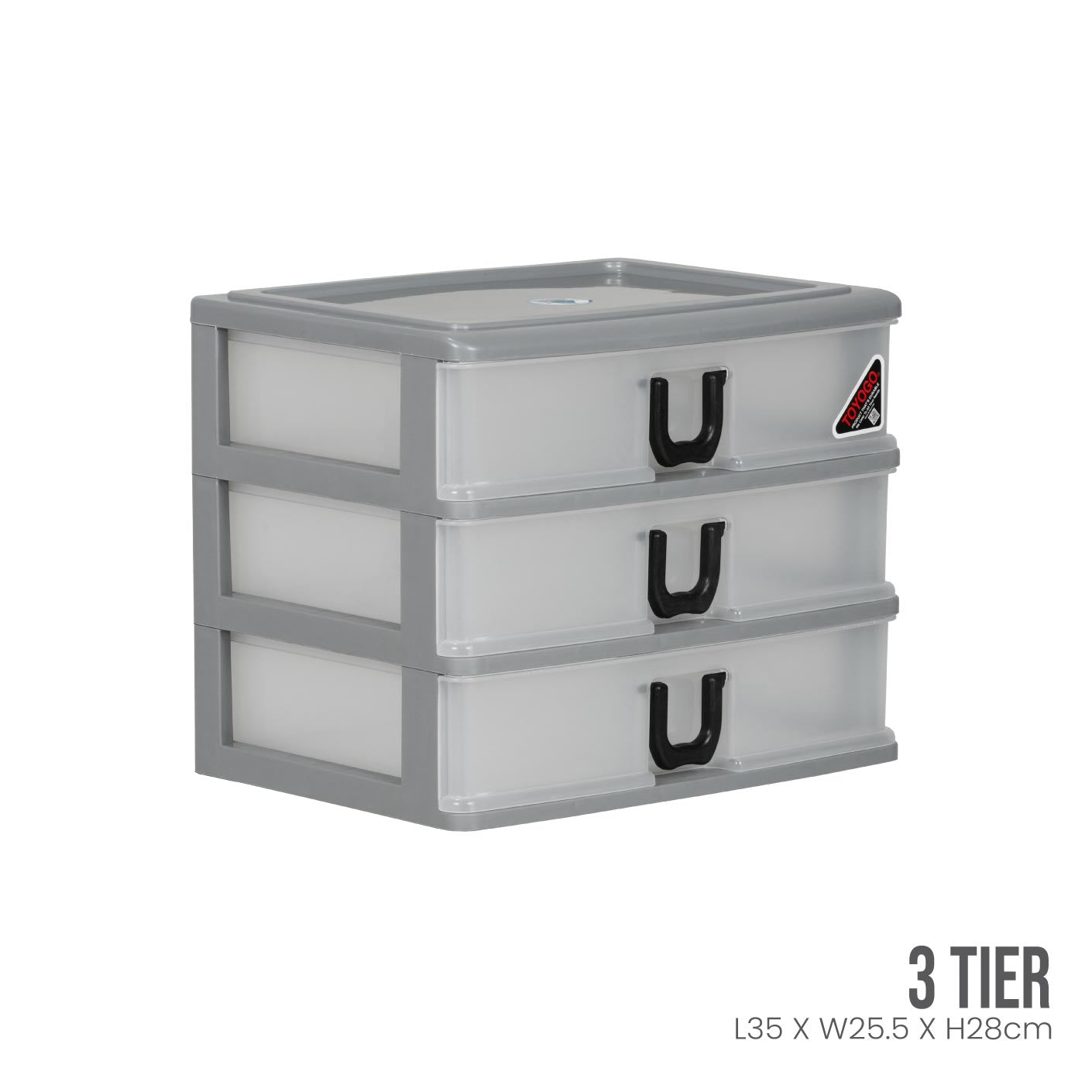 GREY FRAME - TRANSLUCENT DRAWER (407-3GF-TPT)