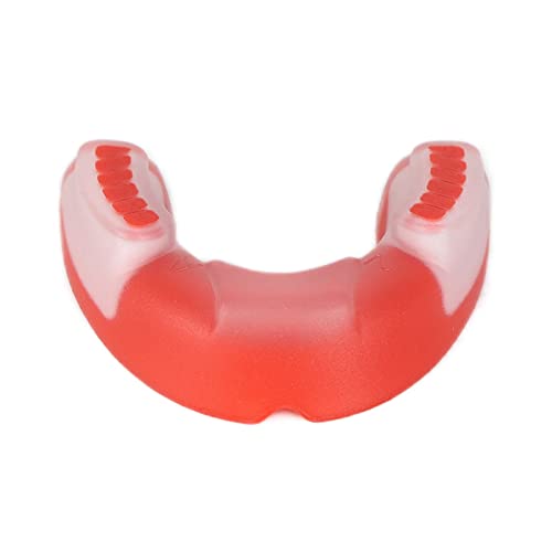 Premium EVA Sports Mouth Guard for Football & Boxing - Shock Absorbing Teeth & Tongue Protection with Storage Box (Red/White) - Ideal for Contact Sports & Training
