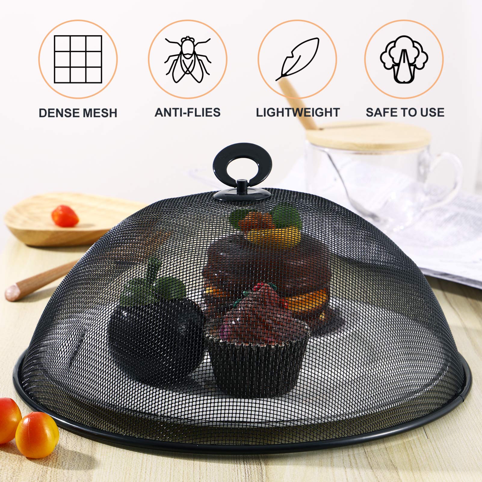 Stainless Steel Mesh Food Cover - 11.8 Inch Reusable Fine Mesh Food Tent for Outdoor Dining, Picnics & BBQs - Keeps Bugs Away While Allowing Airflow