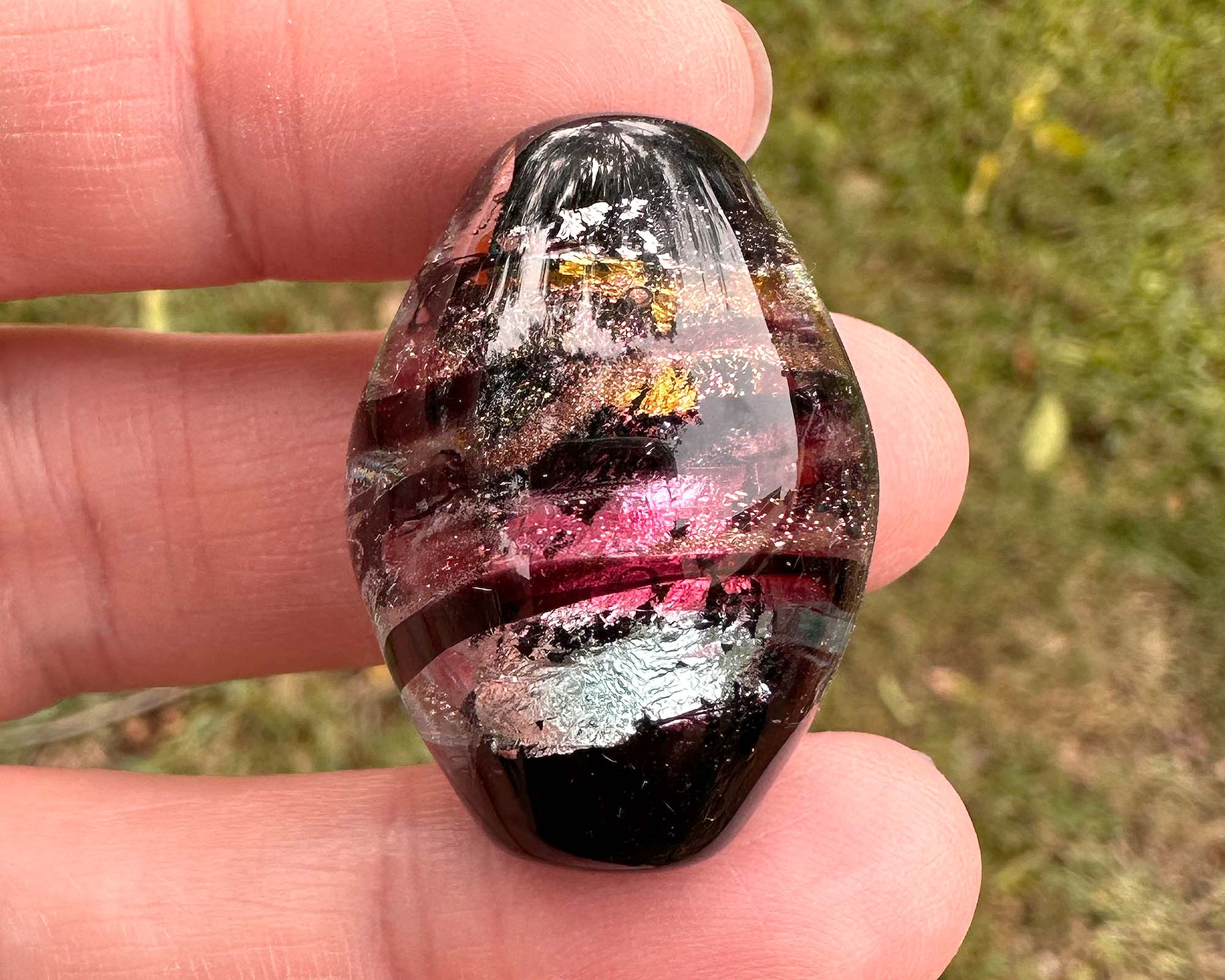 Handmade Dichroic Glass Swirl Focal Bead for Jewelry Making - SRA Certified - Perfect for Necklaces, Bracelets & DIY Craft Projects