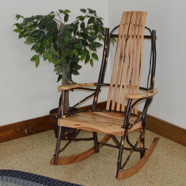 Premium A L Furniture Hickory Rocking Chair - Solid Wood Handcrafted Rocker for Living Room, Nursery & Porch - Comfortable Traditional Rocking Chair for Relaxation & Nursing