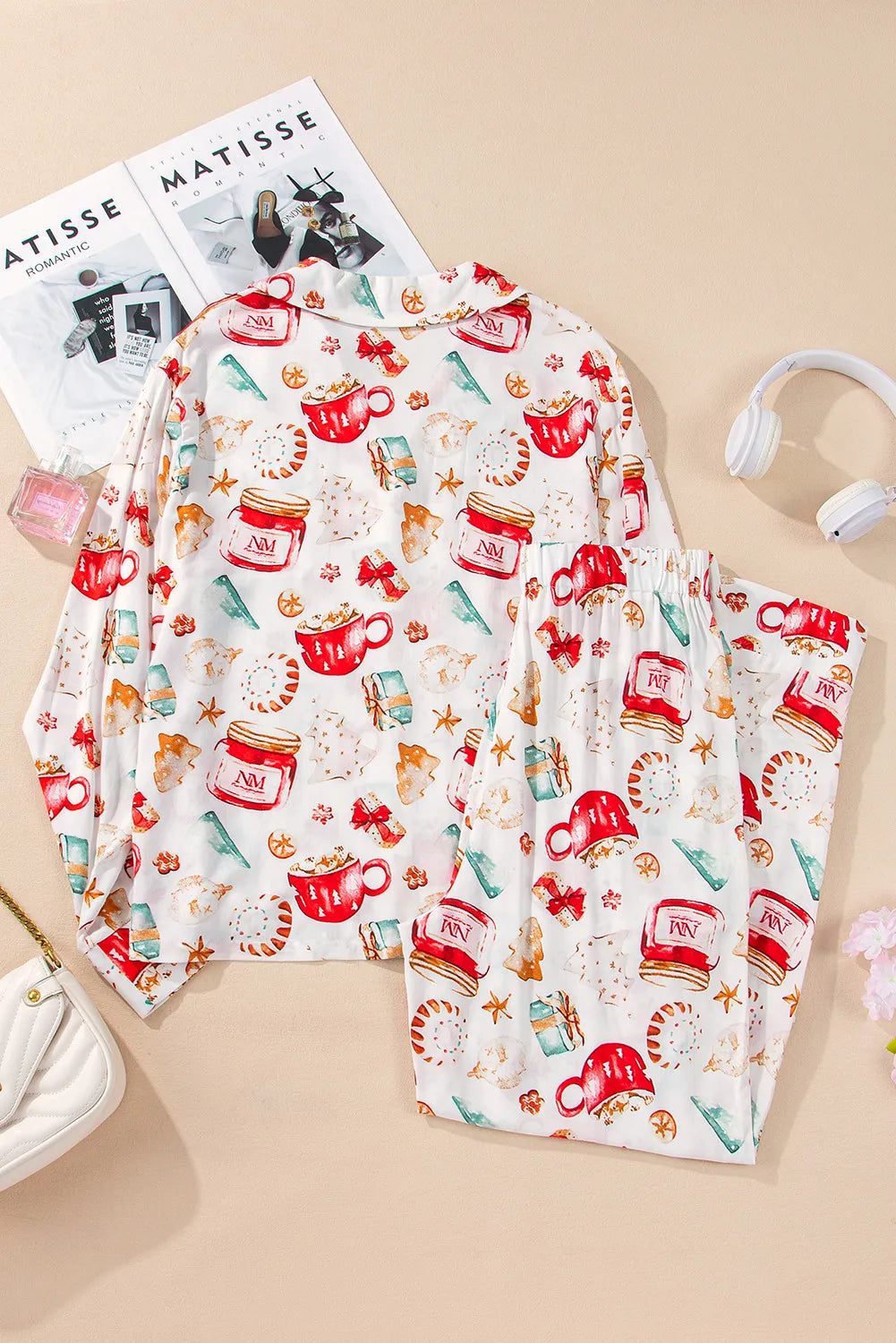 Cozy Holiday Lounge Set - Soft Christmas Pajama Top & Pants for Women - Perfect for Winter Nights, Family Gatherings & Festive Comfort