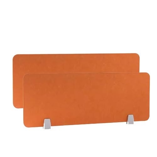 2 Pack Acoustic Desk Privacy Divider - Freestanding Noise Reducing Panel for Office, Classroom & Home Workspace (30x120cm, Orange) - Perfect for Open Offices, Study Areas & Focus Zones