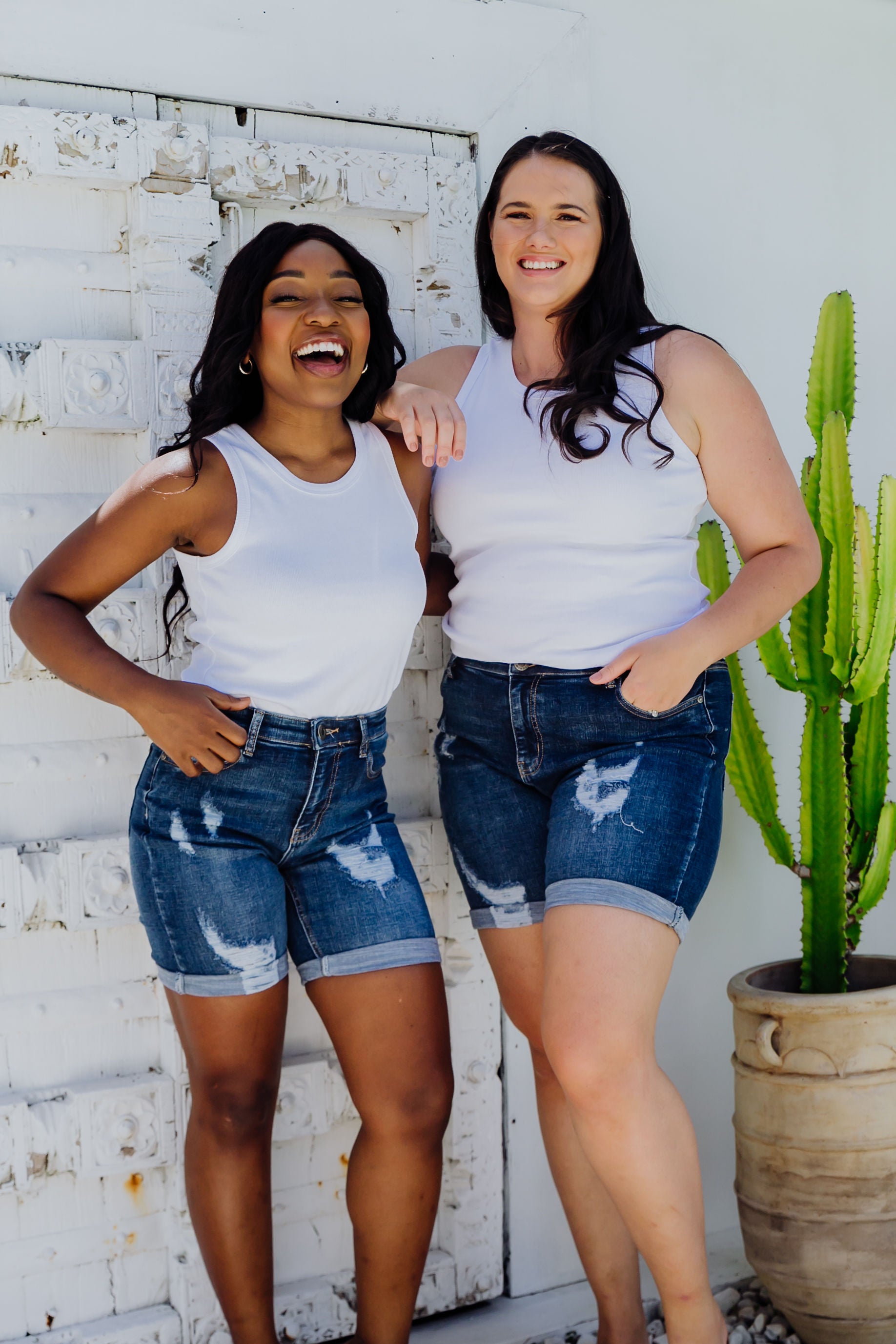 Layni Women's High Waist Denim Shorts - Stretch Comfort Fit Distressed Denim Shorts for Summer | Perfect for Casual Outfits, Beach Trips, and Music Festivals