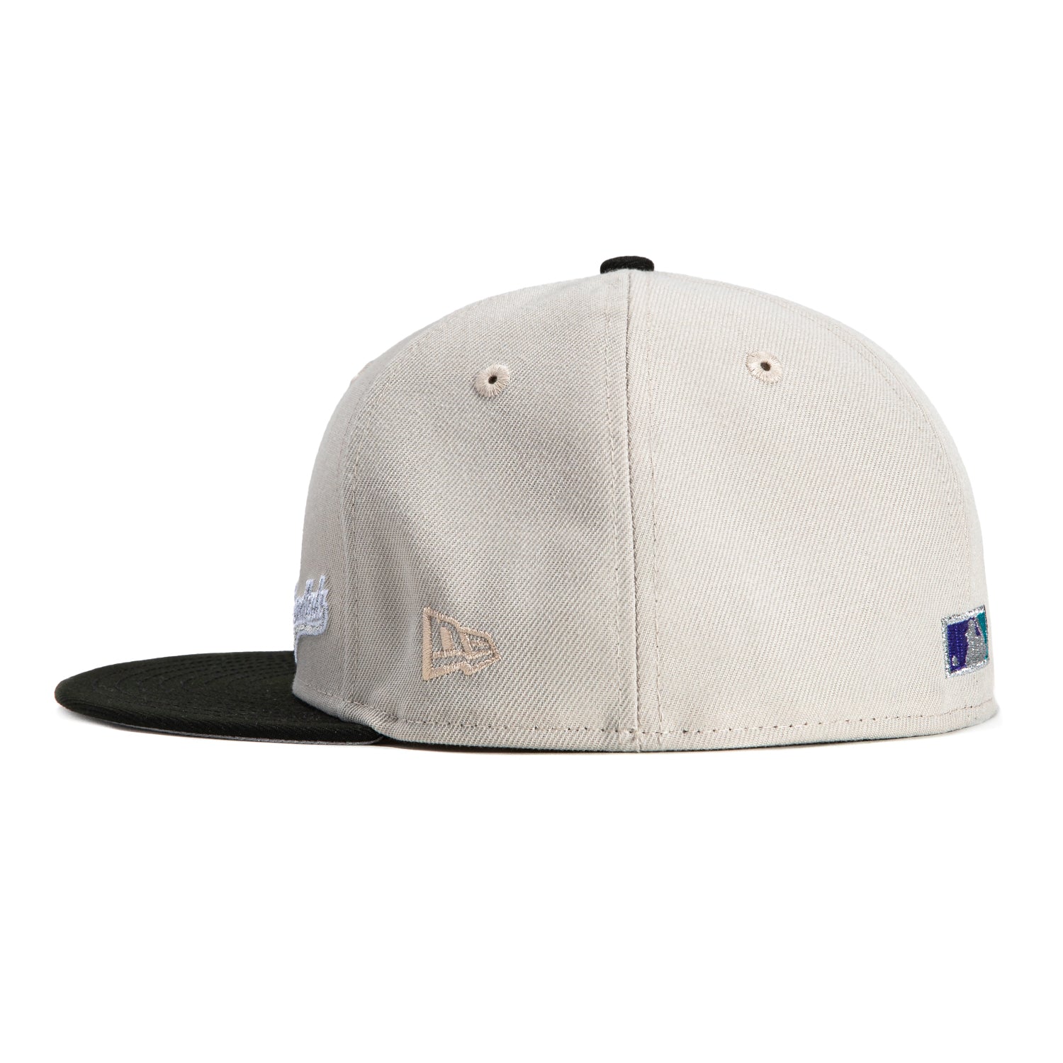 New Era 59Fifty Flawless Script Arizona Diamondbacks Inaugural Patch Hat - Stone & Black | Official MLB Baseball Cap for Fans, Games & Streetwear Fashion